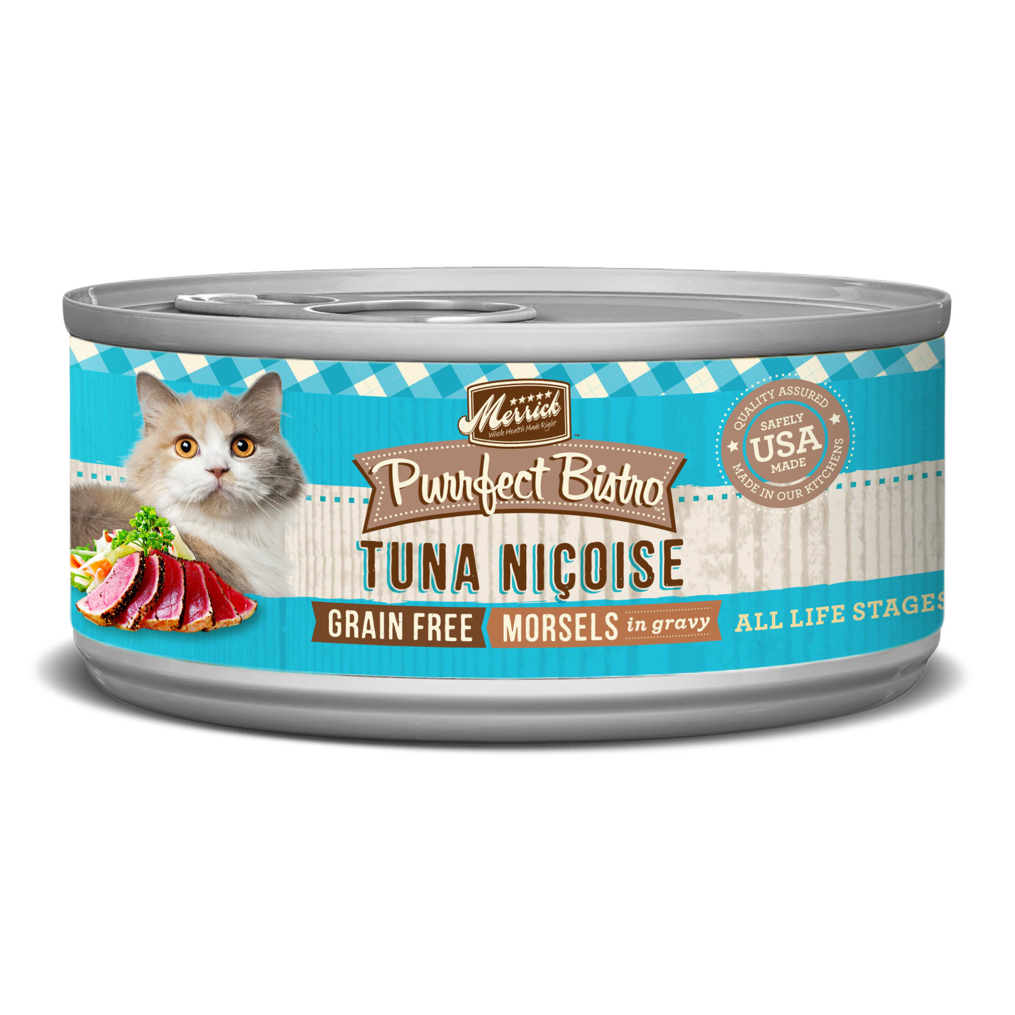 UPC 022808382904 product image for Merrick Purrfect Bistro Grain Free Tuna Nicoise Morsels in Gravy Wet Cat Food, 5 | upcitemdb.com