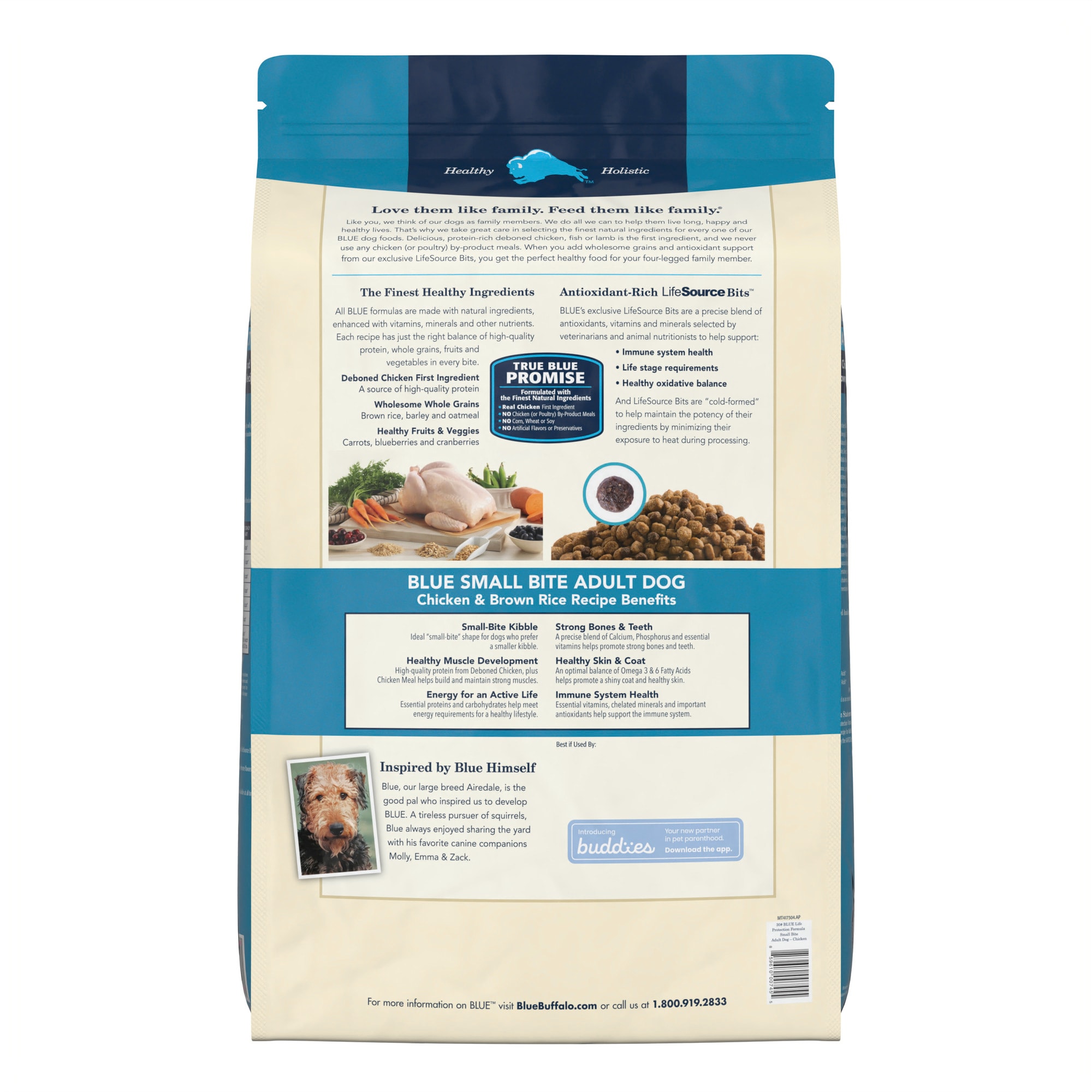 Blue small bites top dog food