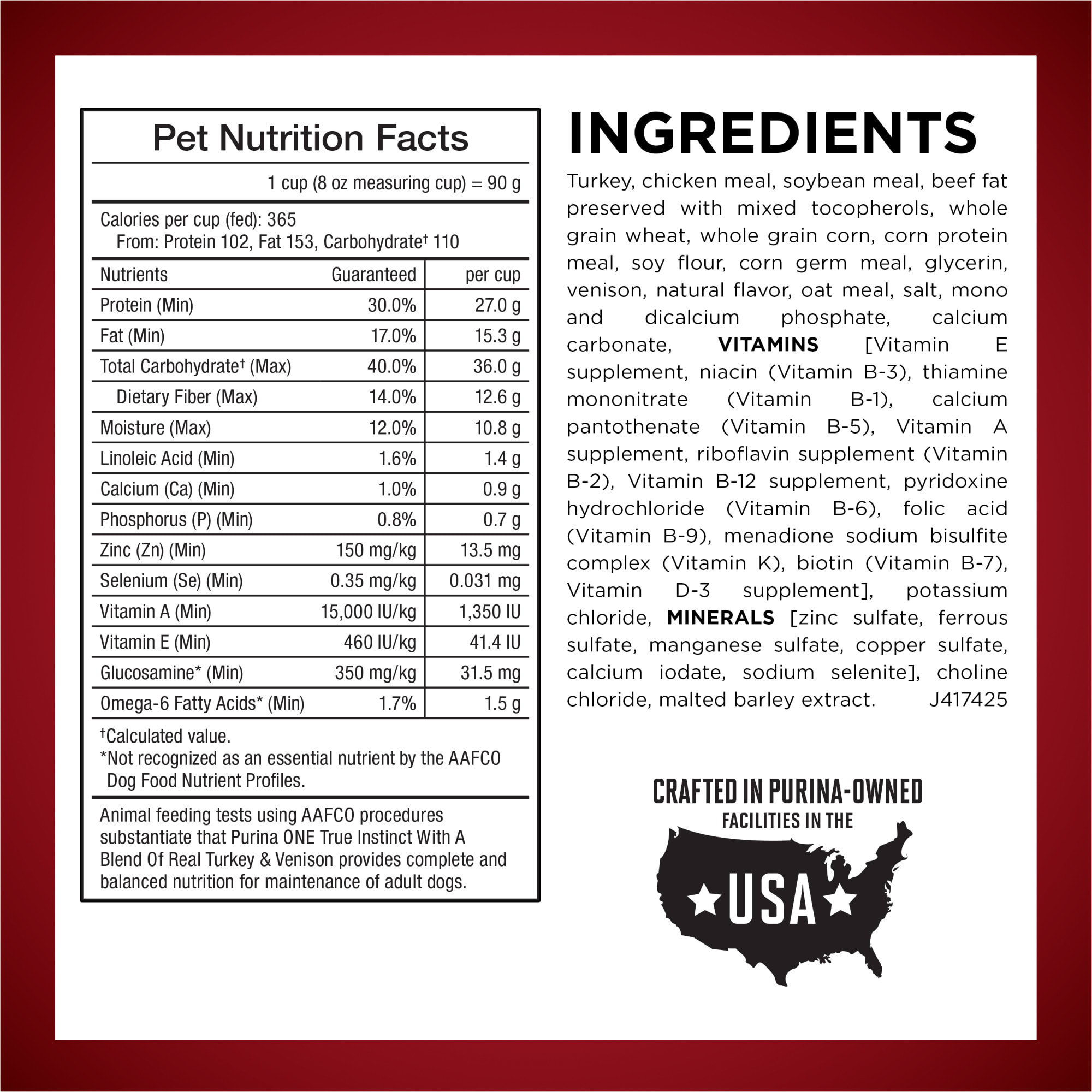 Purina ONE True Instinct With Real Turkey & Venison, 36 lbs. | Petco