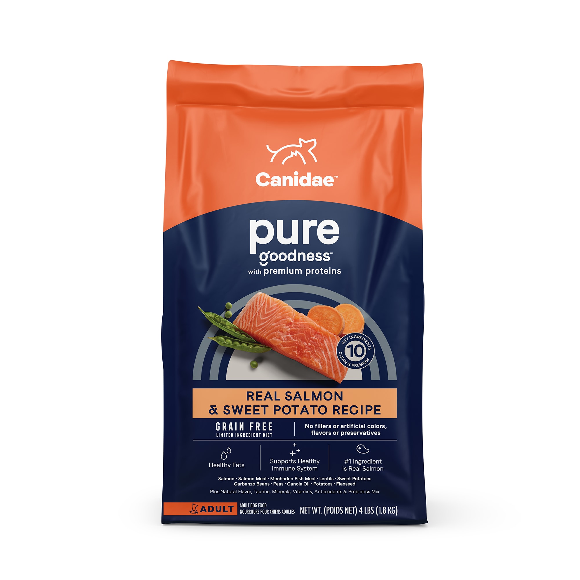 Canidae Pure Real Salmon Sweet Potato Recipe Adult Dry Dog Food 4 lbs