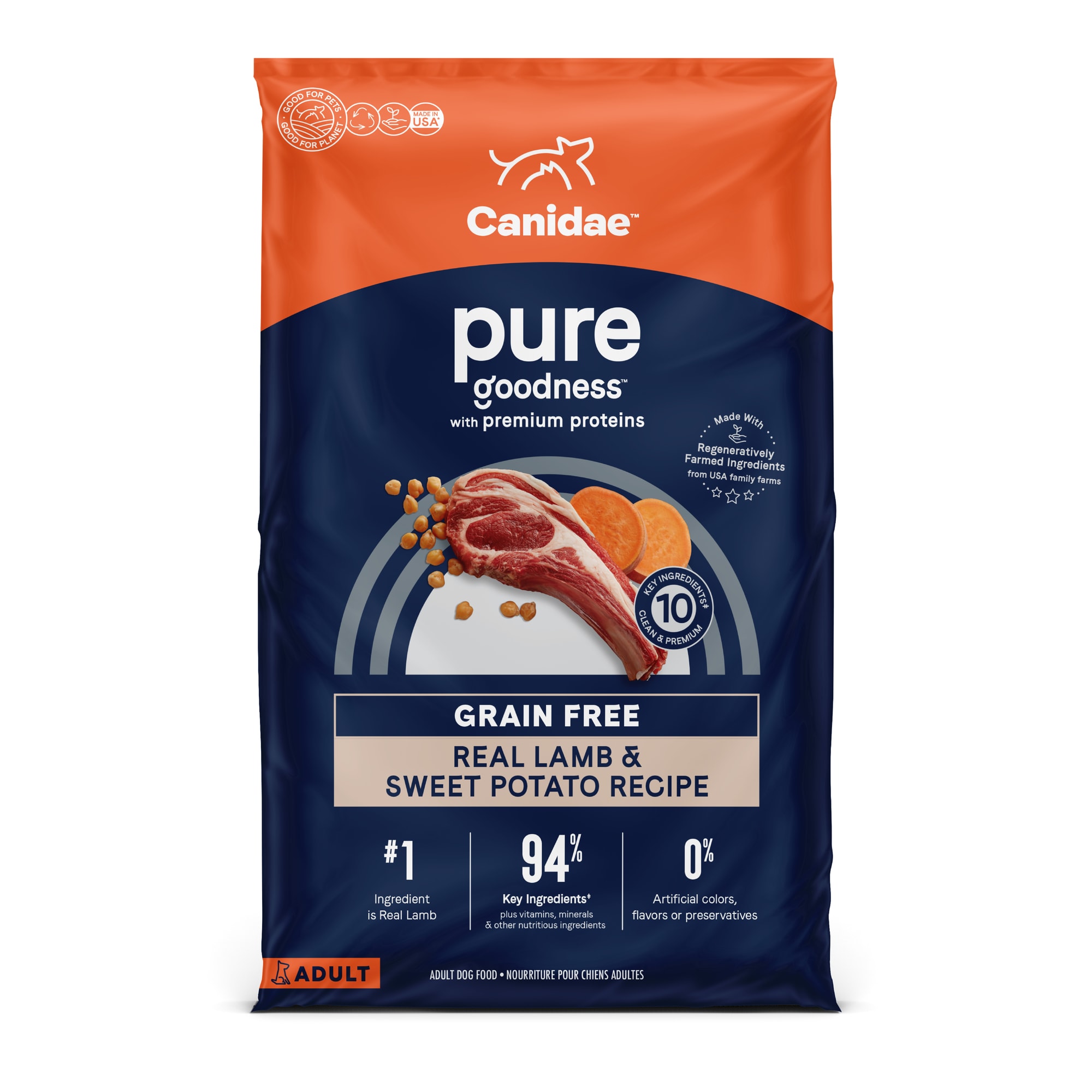 Canidae Pure Grain Free Limited Ingredient Real Lamb Pea Dry Dog Food 12 lbs