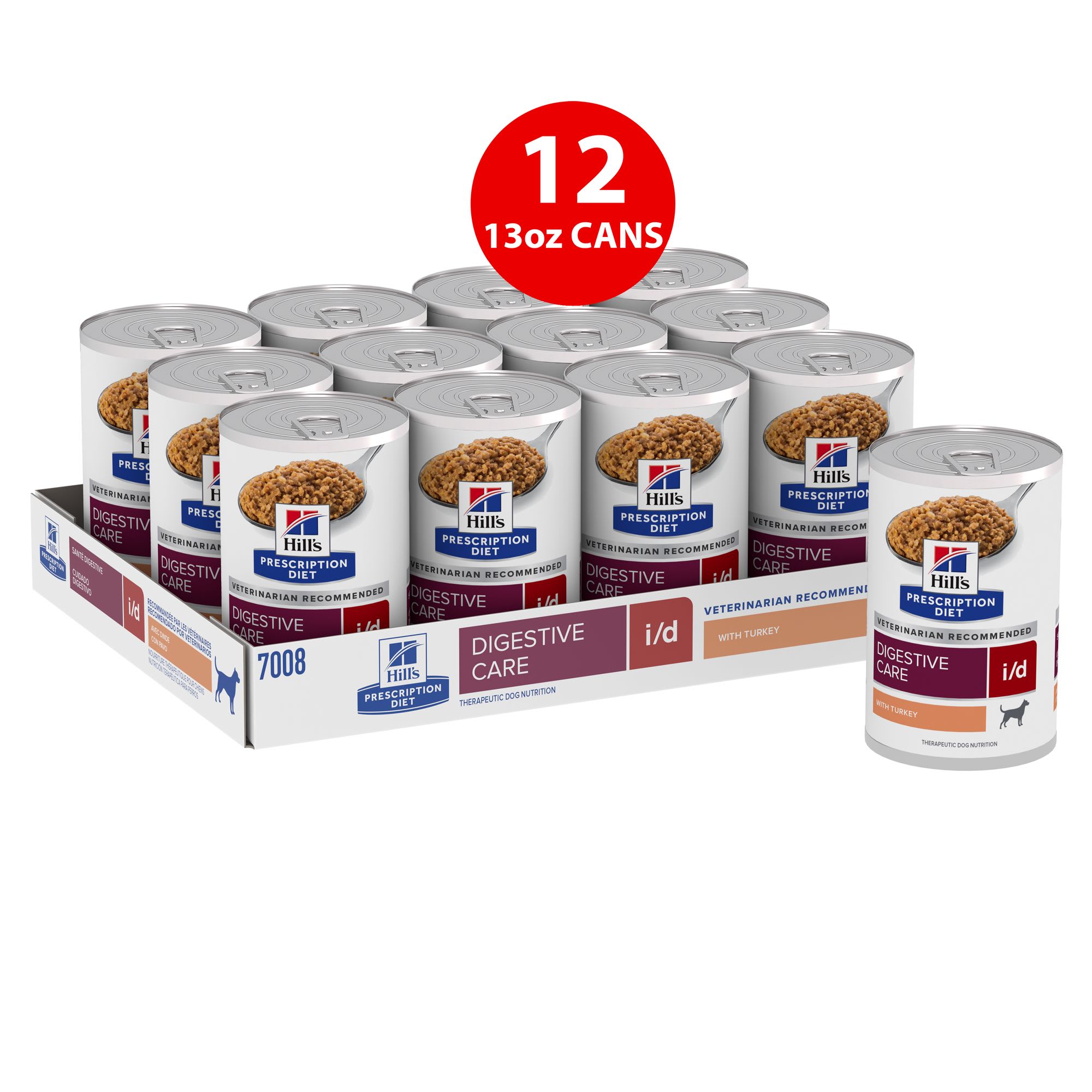 Hill's Prescription Diet i/d Digestive Care with Turkey Canned Dog Food, 13  oz., Case of 12