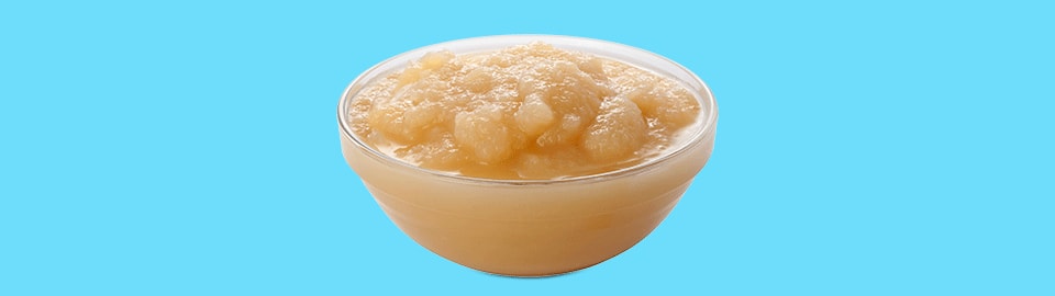 glass bowl of applesauce