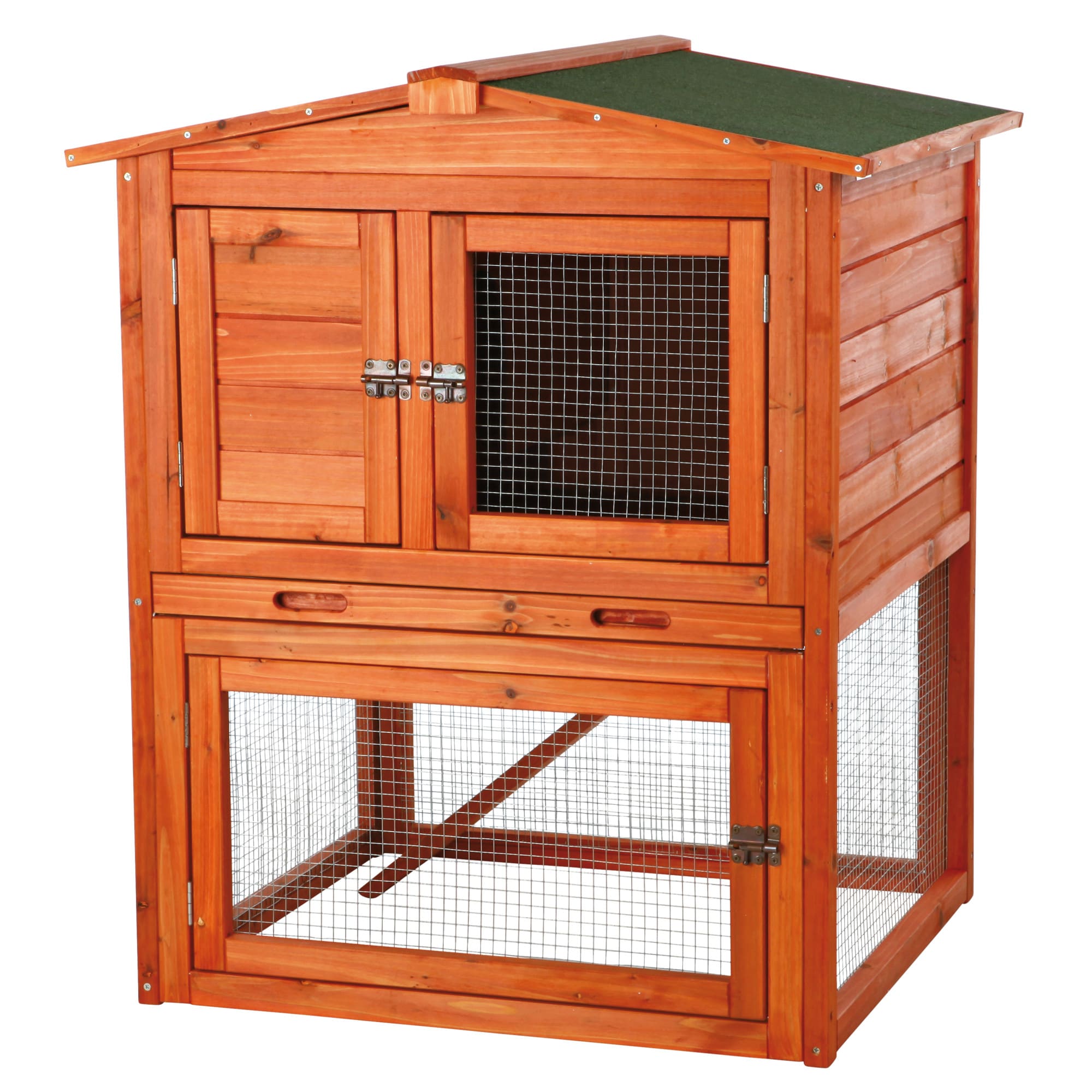 TRIXIE Natura Two Story Animal Hutch with Gabled Roof, 