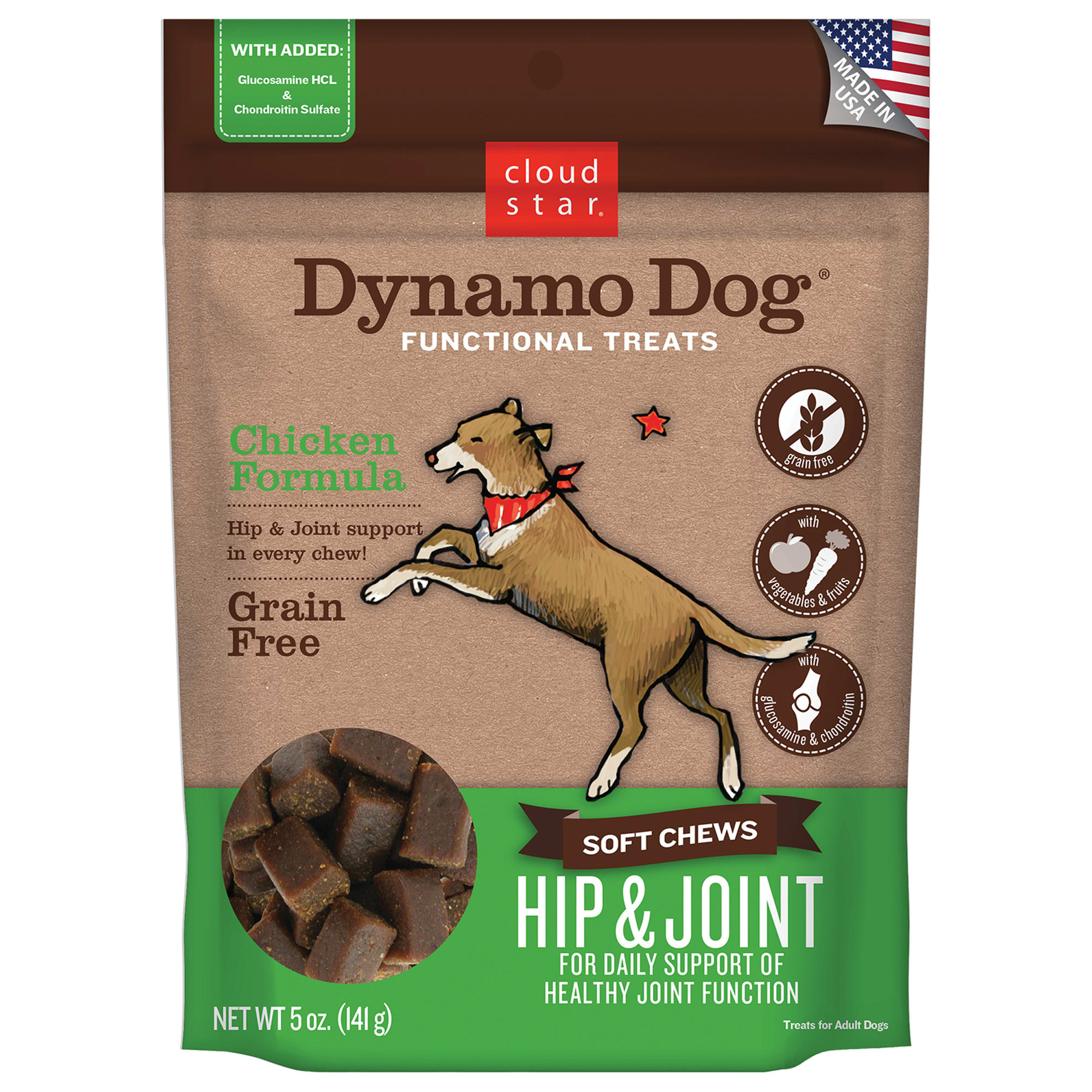 Cloud Star Dynamo Dog Hip & Joint Chicken Dog Treats, 5 oz