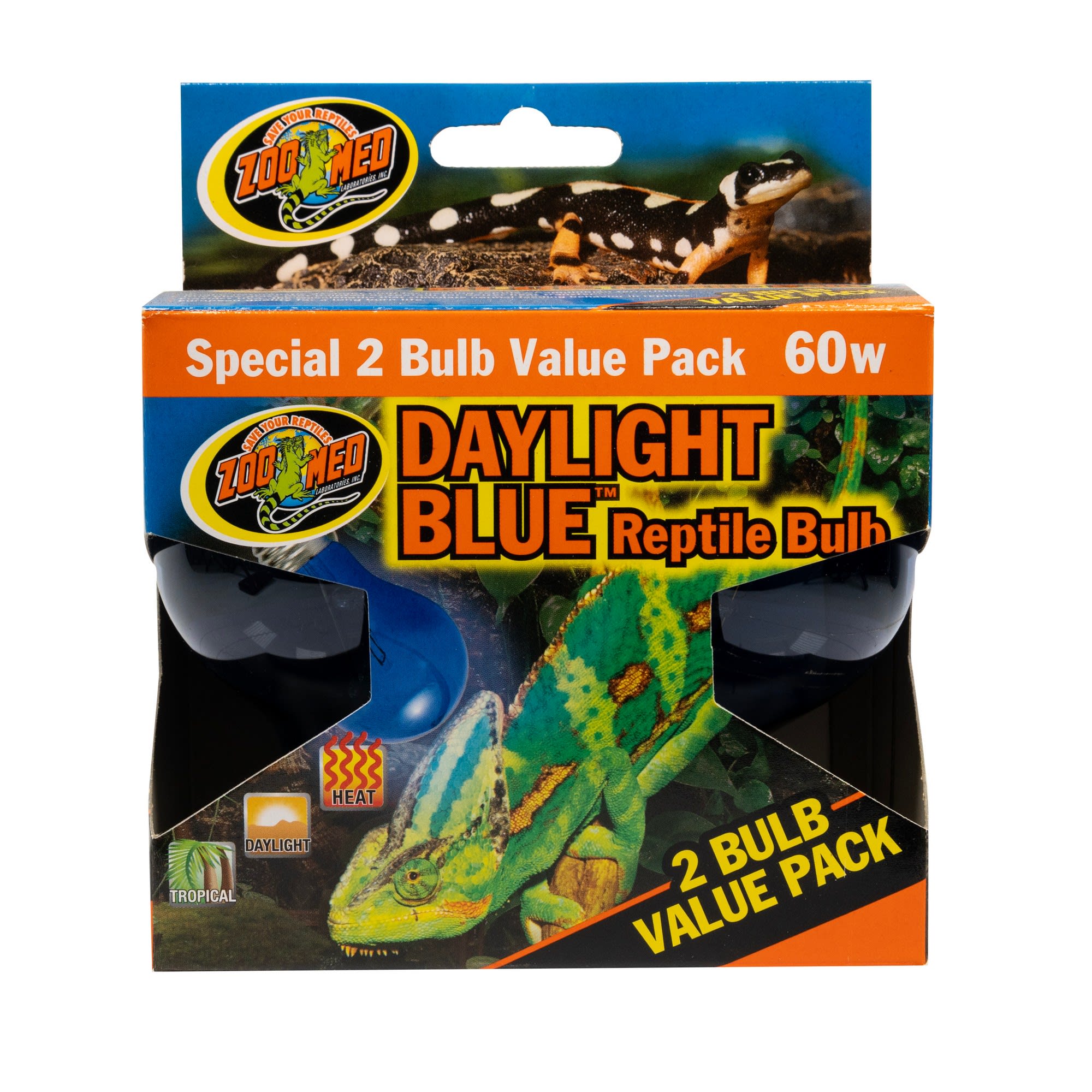 Spaans Oprecht Parelachtig Zoo Med Daylight Blue Reptile Bulb, 60 Watt - 2 Pack | Petco