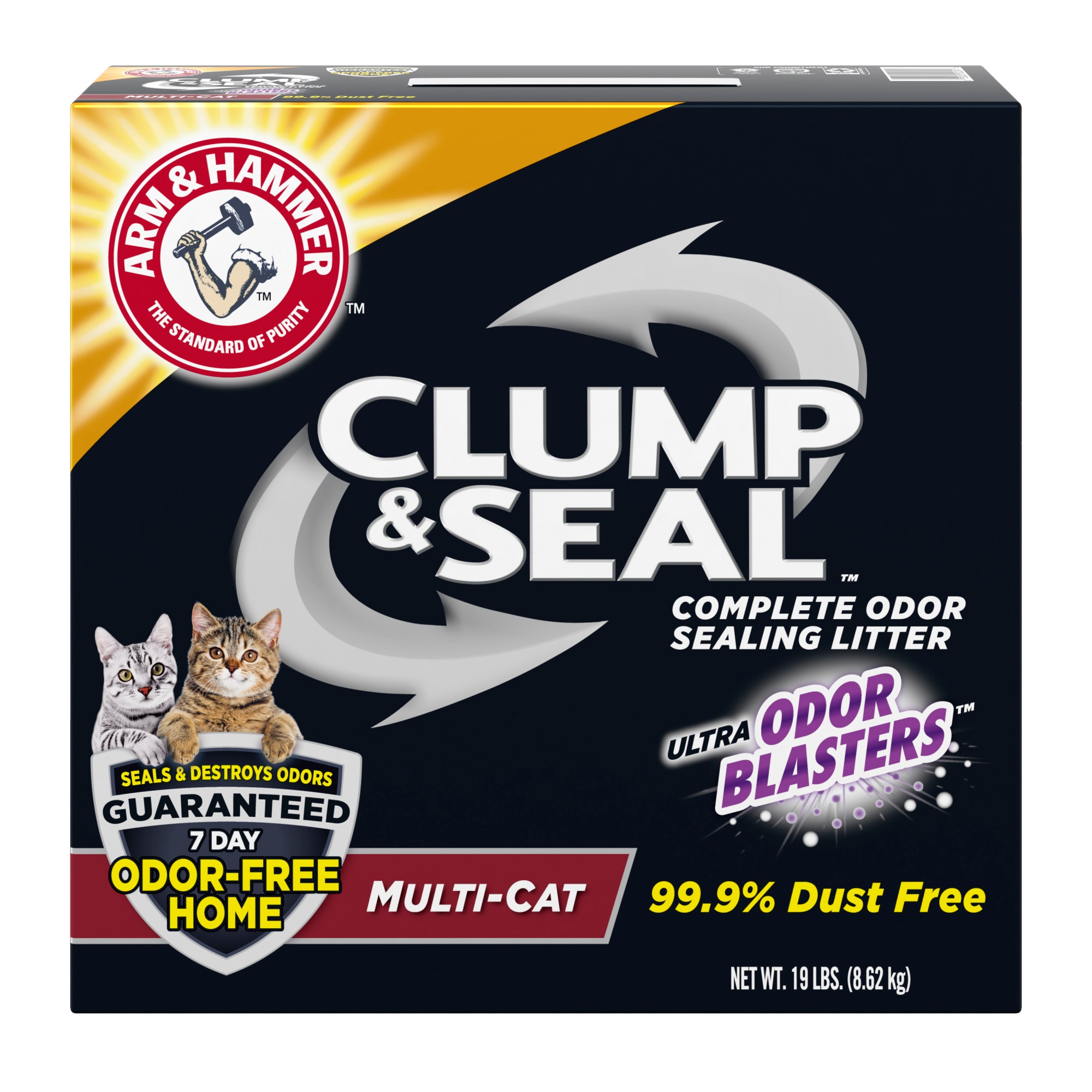 Arm & Hammer Clump & Seal MultiCat Odor Sealing Cat Litter, 19 lbs