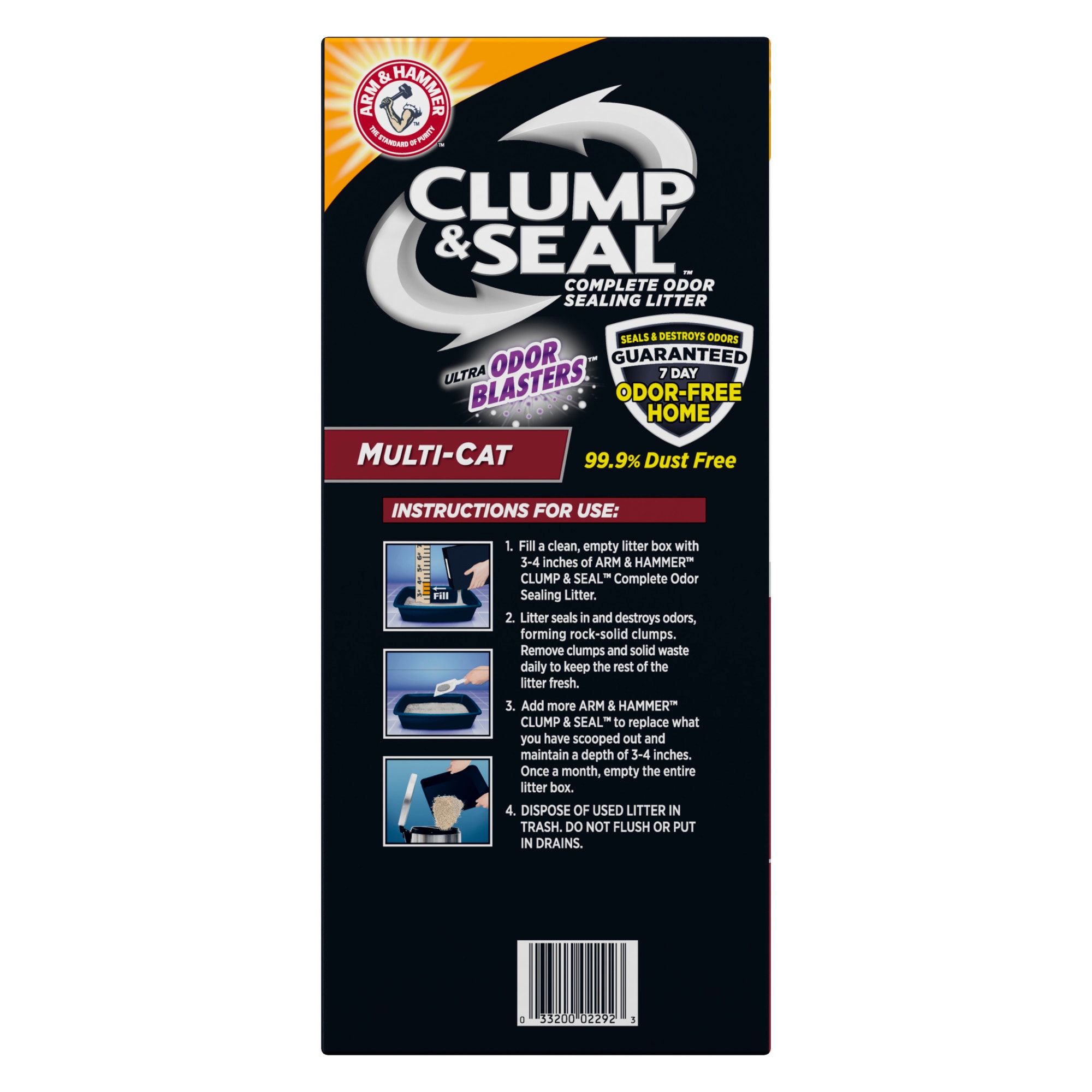 Arm Hammer Clump Seal Multi Cat Odor Sealing Cat Litter 38