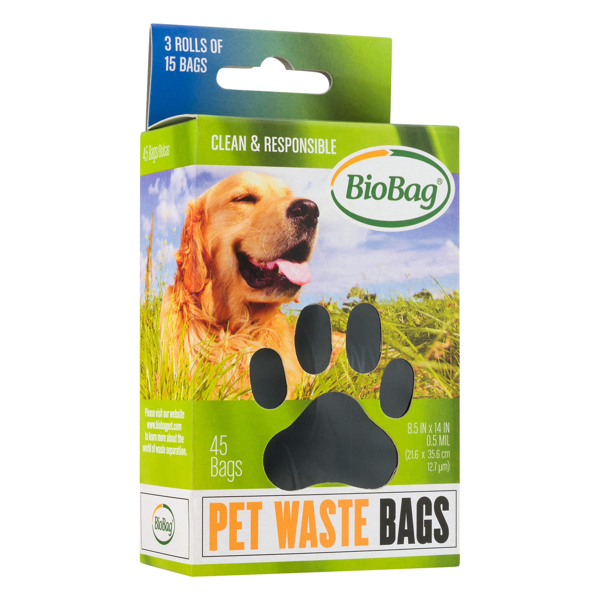 BioBag Pet Waste Bags on a Roll, Pack of 3 rolls 15 bags per roll Petco