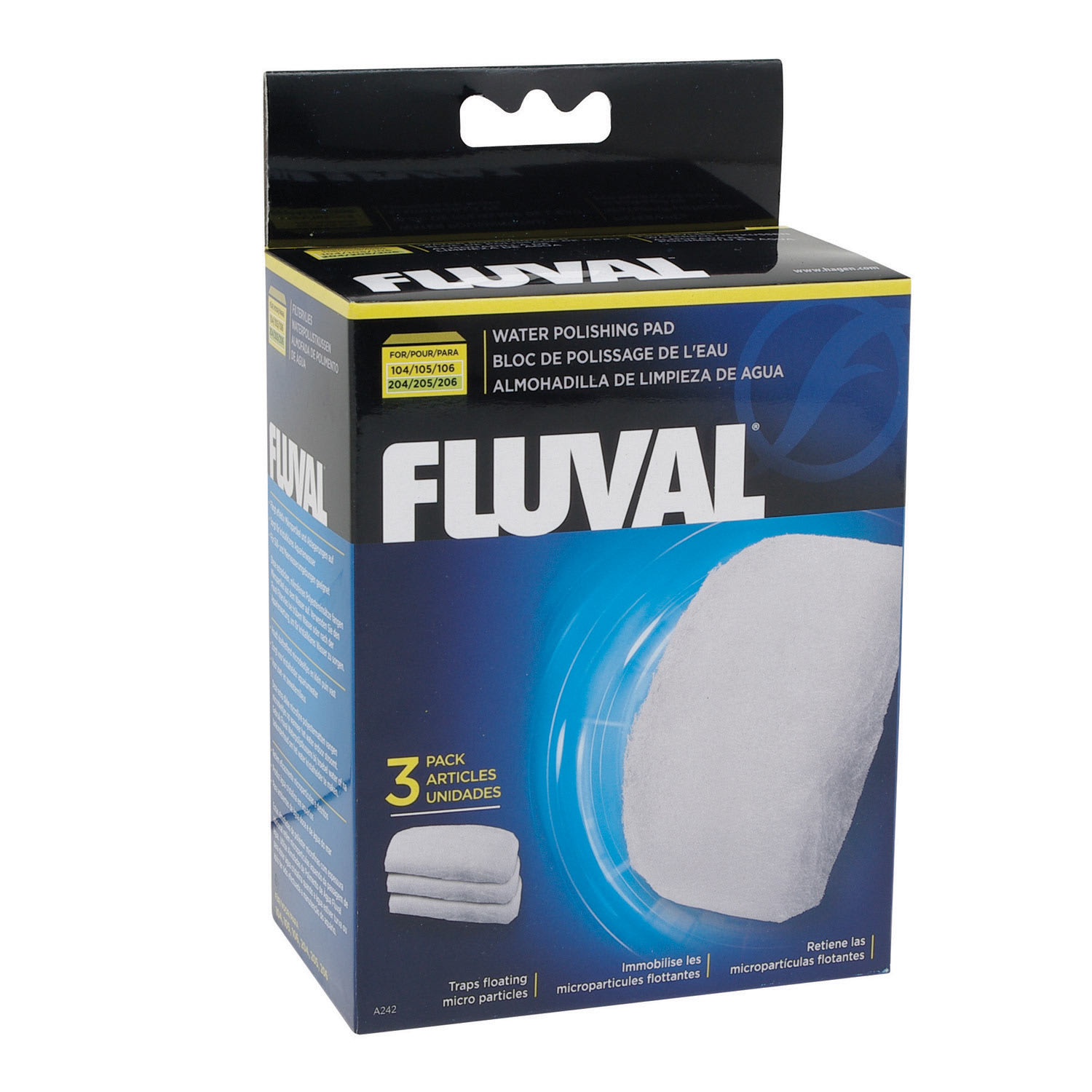 Fluval 3 Plus 4 pack Filter Water Polishing Pad A191 A-191