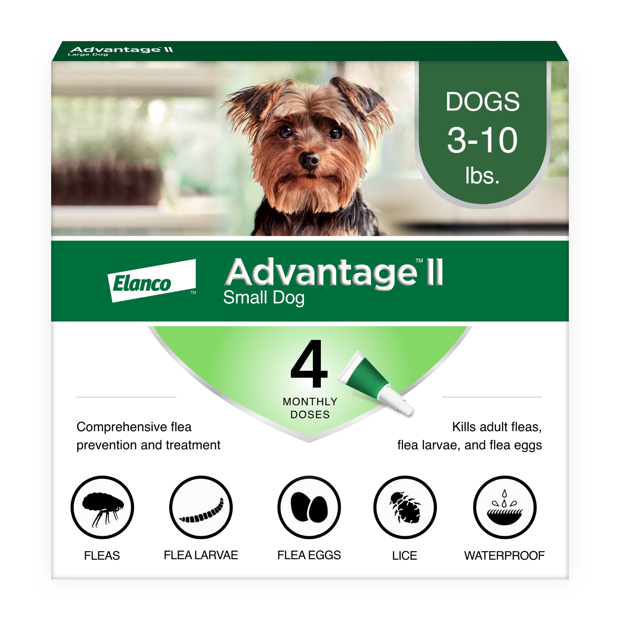 Advantage II Vet Recommended Flea Treatment Prevention for Small Dogs Count of 4 Petco