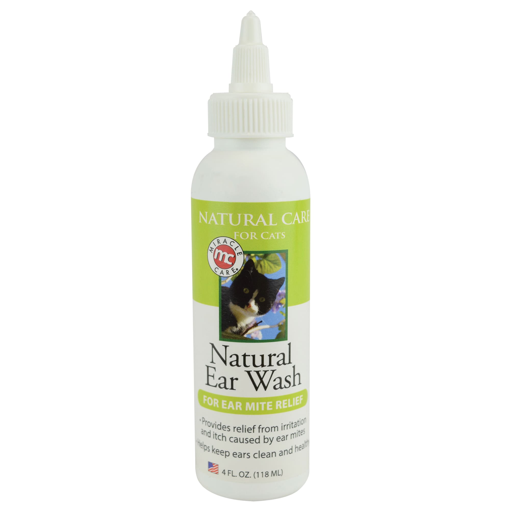 Miracle Care Mite Relief Natural Ear Wash for Cats 4 fl. oz