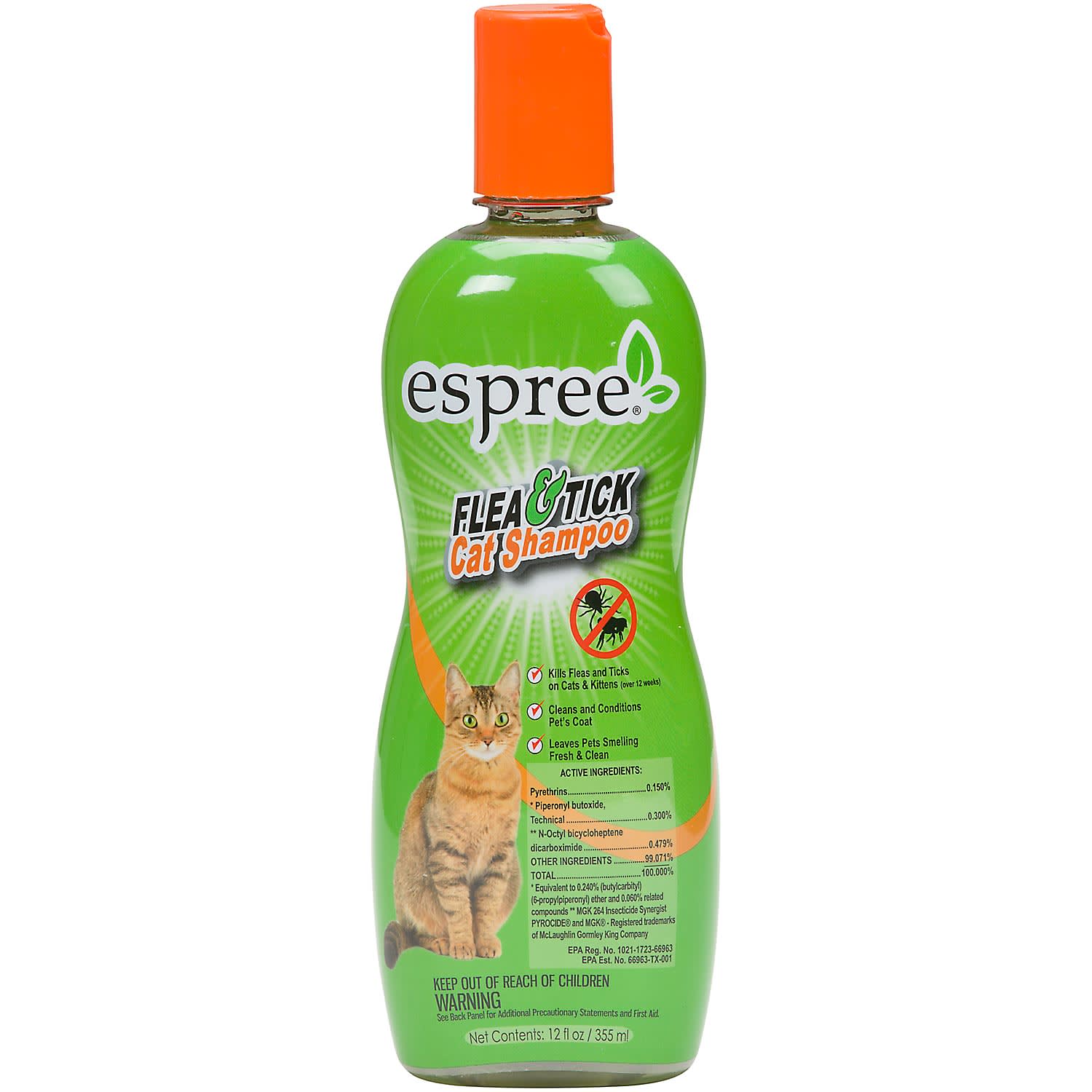Espree Flea \u0026 Tick Cat Shampoo, 12 fl 