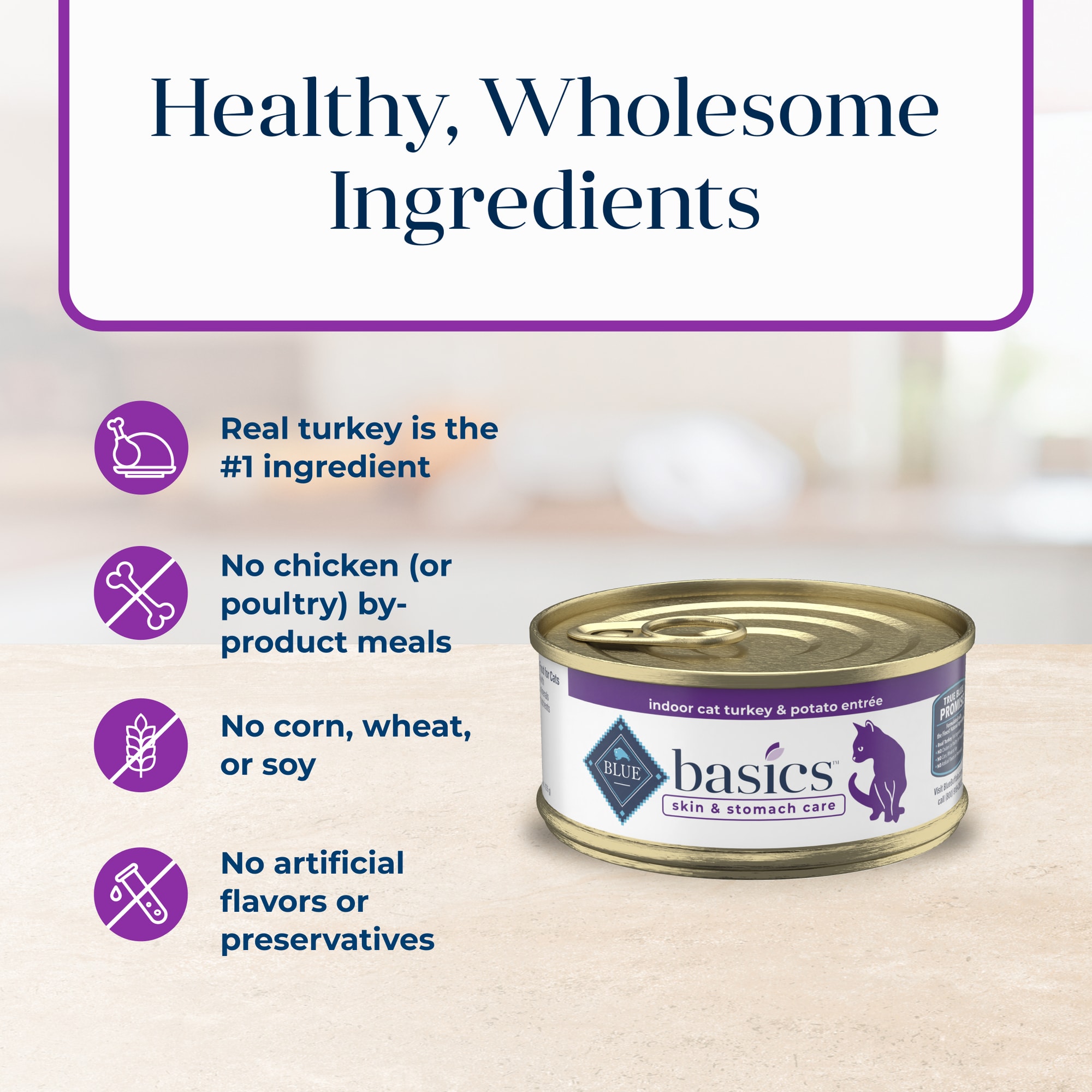 Blue Buffalo Basics Grain-Free, Turkey, Adult Wet Cat Food, oz