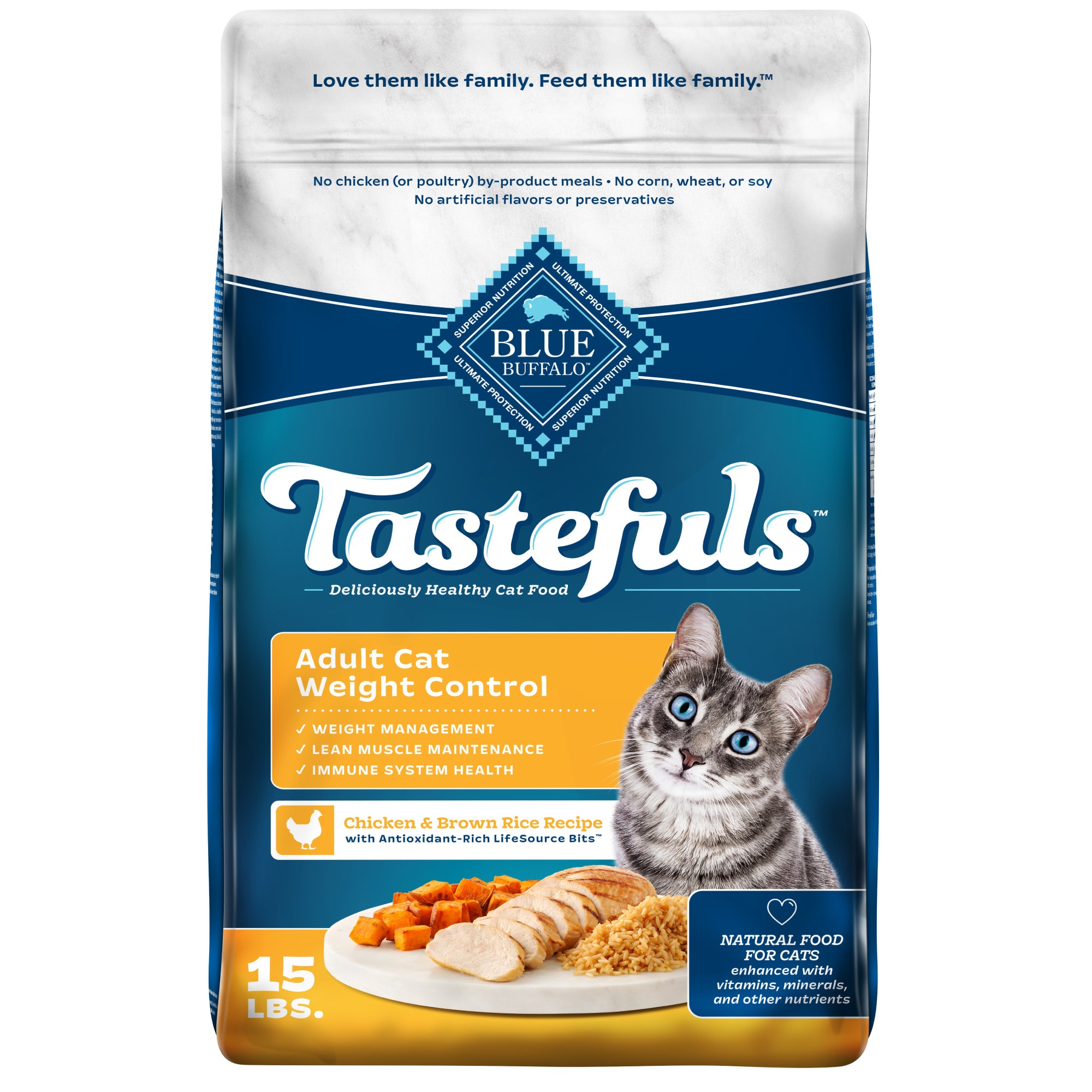 Blue Buffalo Sensitive Stomach Chicken Rice Cat Food 15 lbs