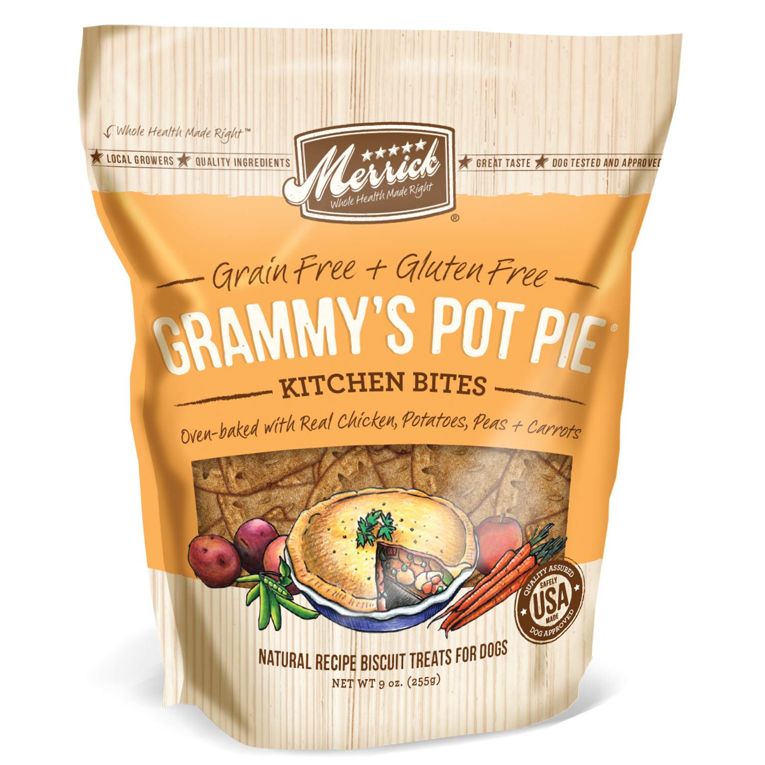 Merrick Kitchen Bites Grammy's Pot Pie Grain-Free Biscuits Dog Treats, 9-oz bag