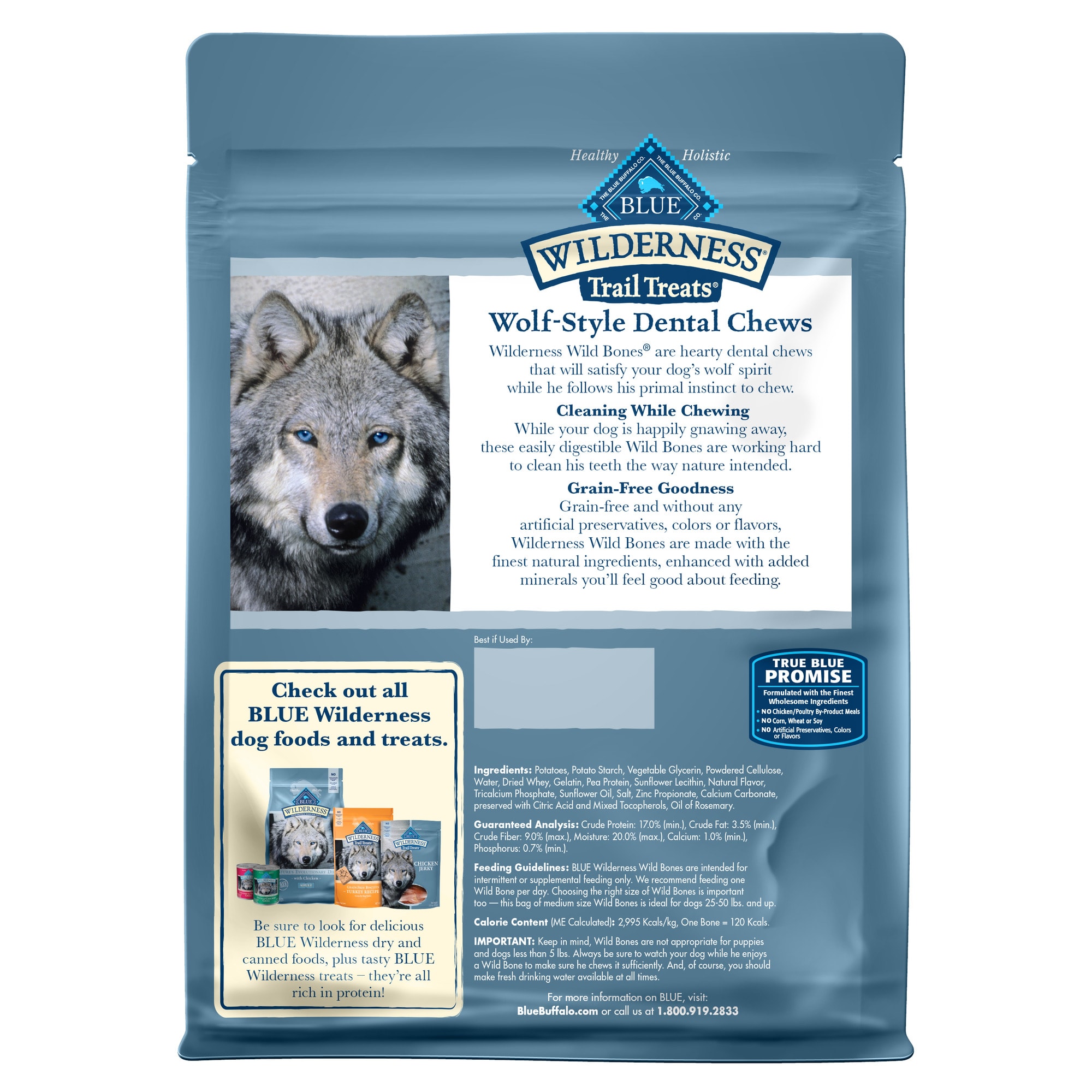 Blue Buffalo Blue Wilderness Wild Bones Medium Dog Chews 10