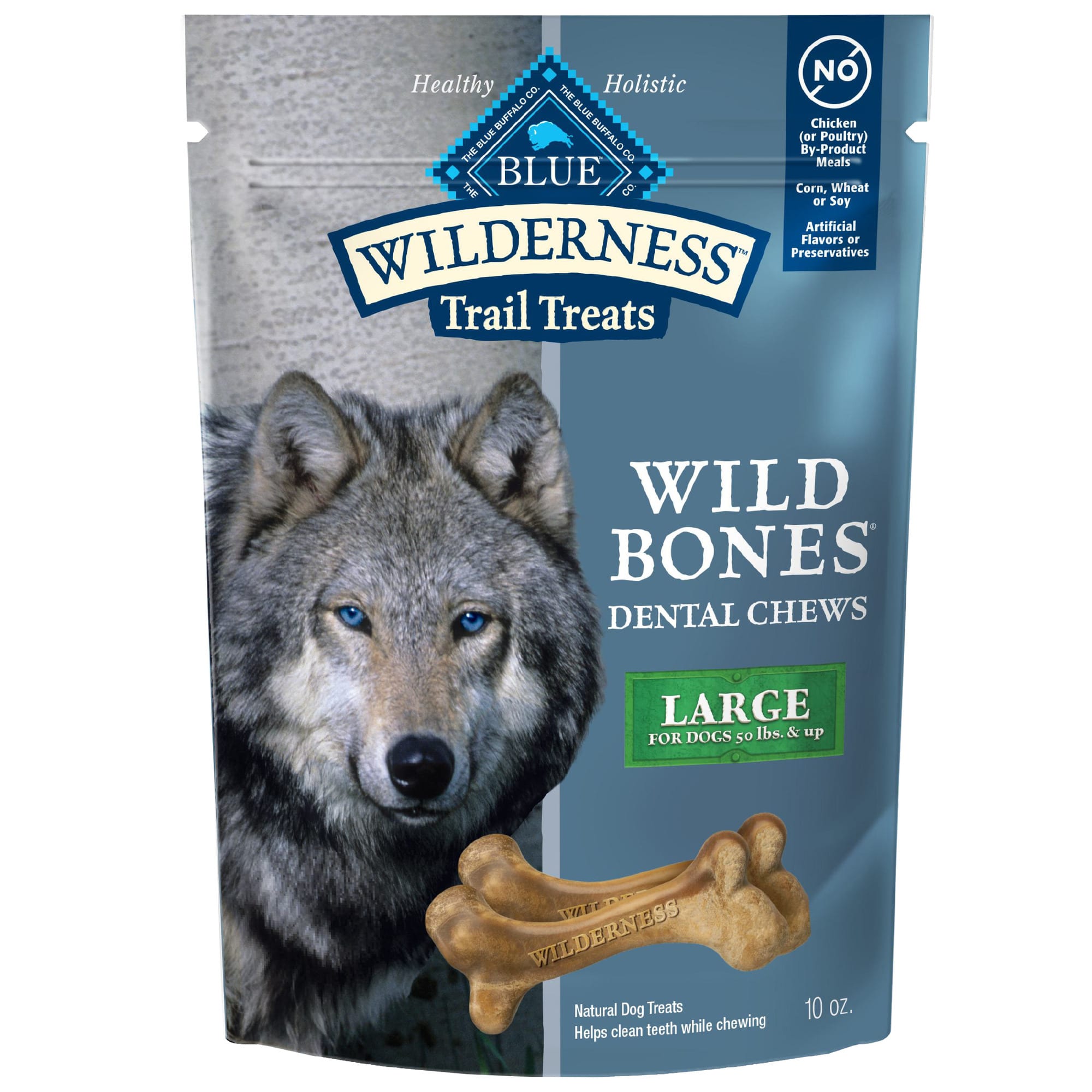 Blue Buffalo Wilderness Trail Treats Wild Bones Dental Chews for Large Dogs 10 oz. Petco