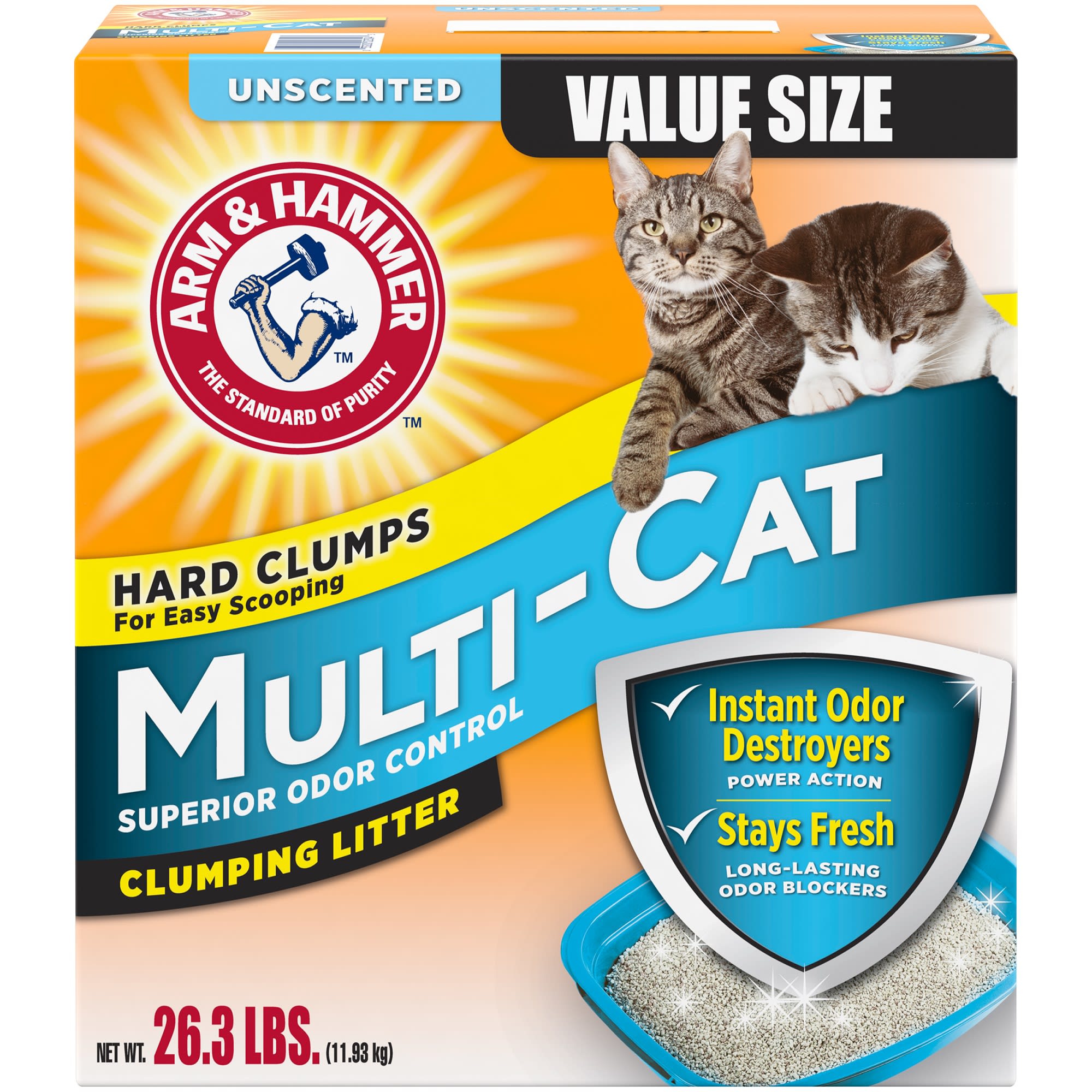 Arm & Hammer Unscented MultiCat Superior Odor Control Clumping Cat