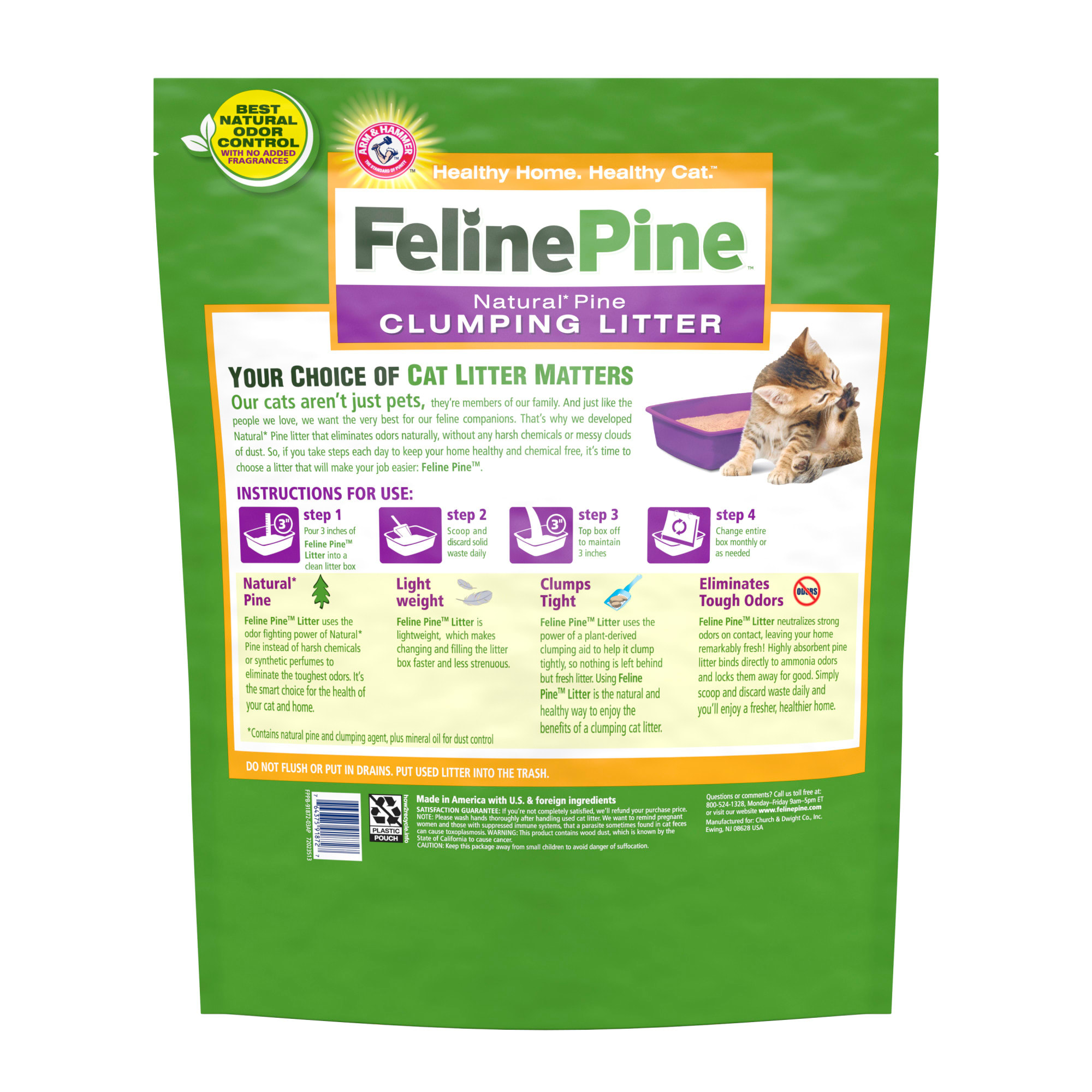 Feline pine scoop clumping top cat litter