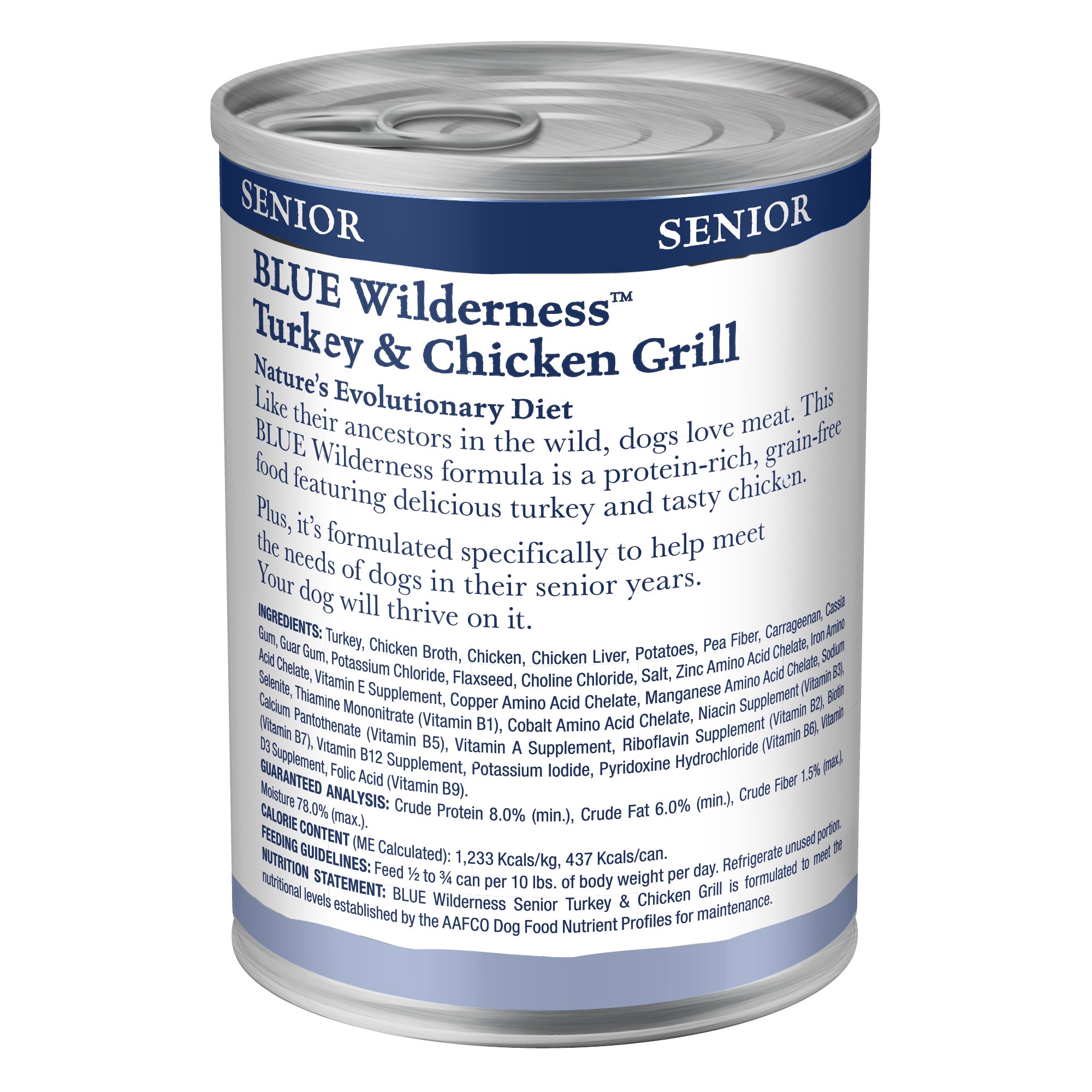 Blue Buffalo Blue Wilderness Senior Turkey Chicken Grill Wet Dog