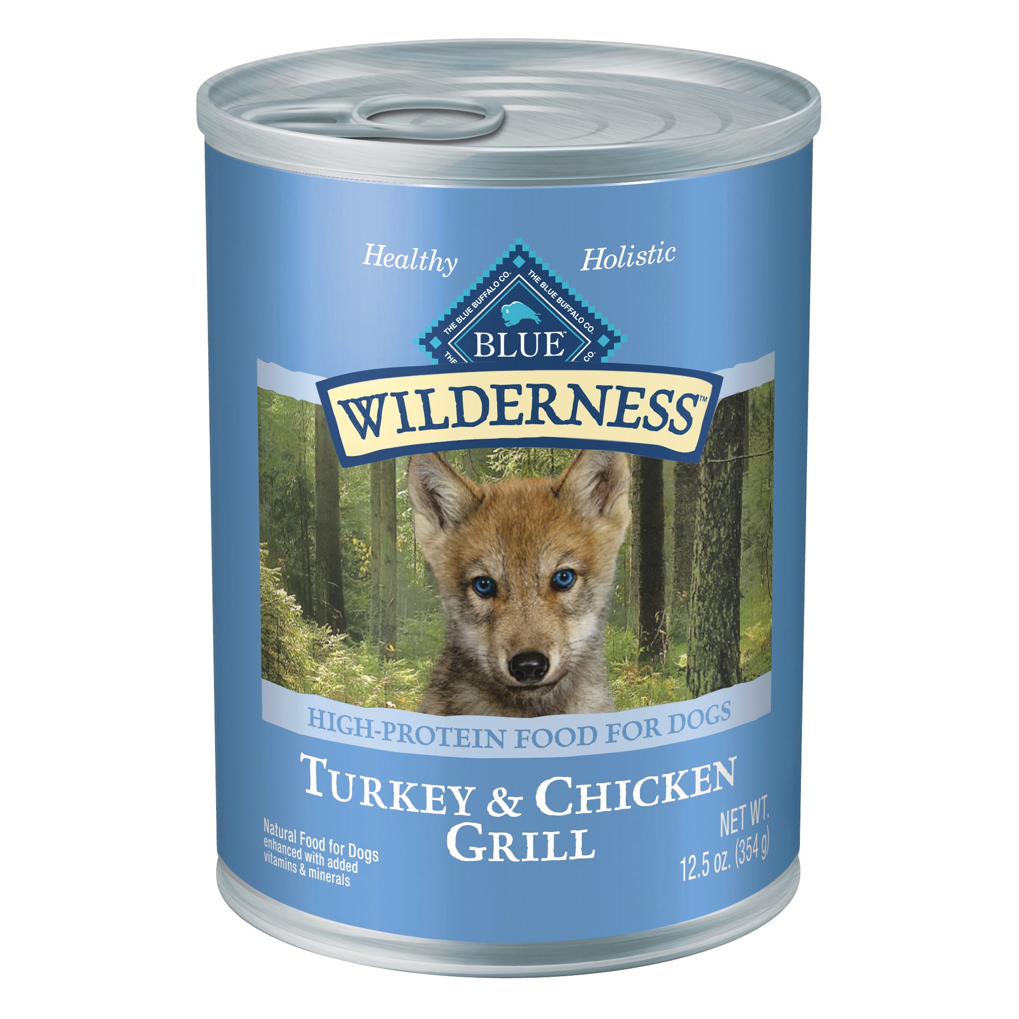 Blue Buffalo Blue Wilderness Puppy Turkey Chicken Grill Wet Dog Food 12.5 oz. Case of 12