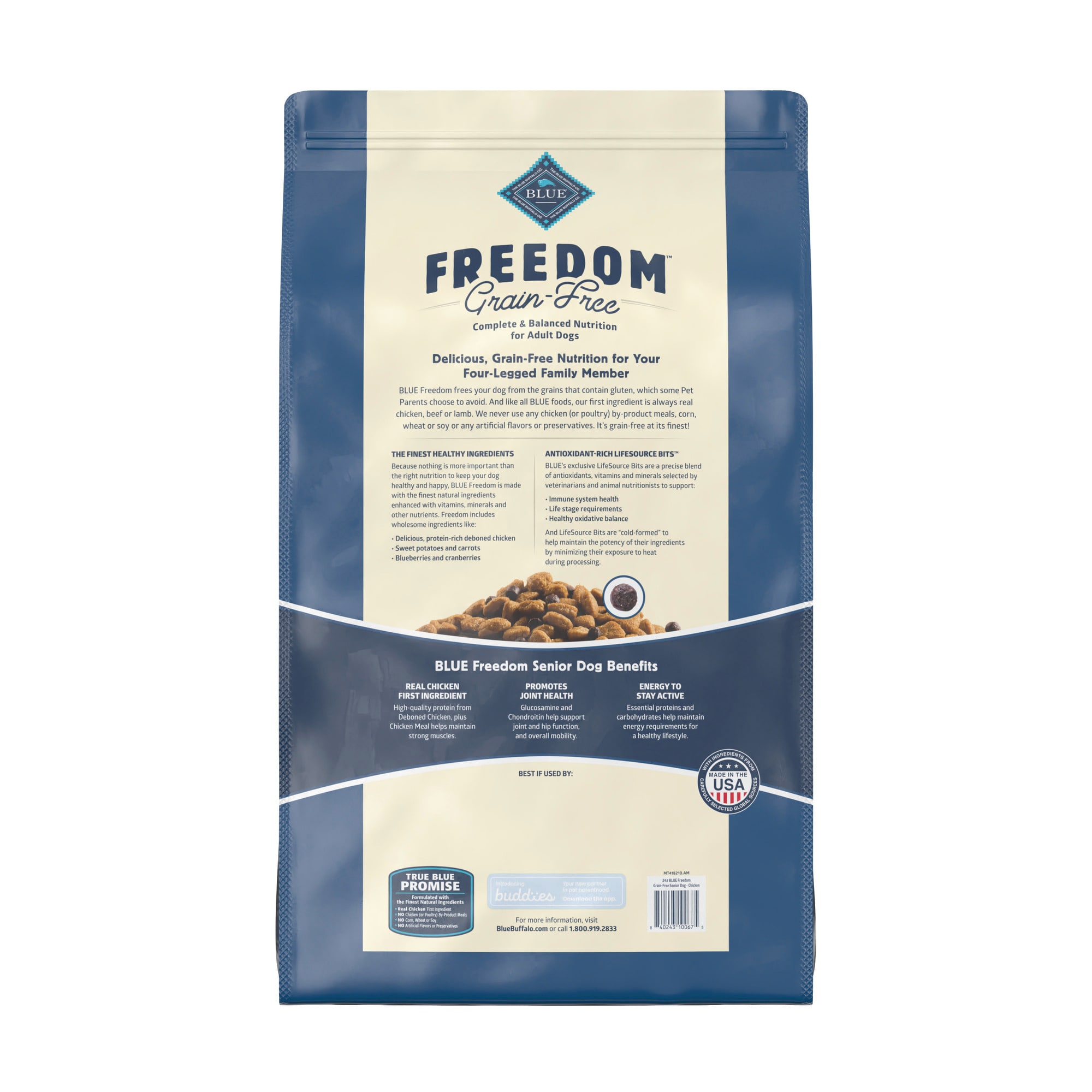 Blue Buffalo Blue Freedom Grain Free Senior Chicken Recipe Dry