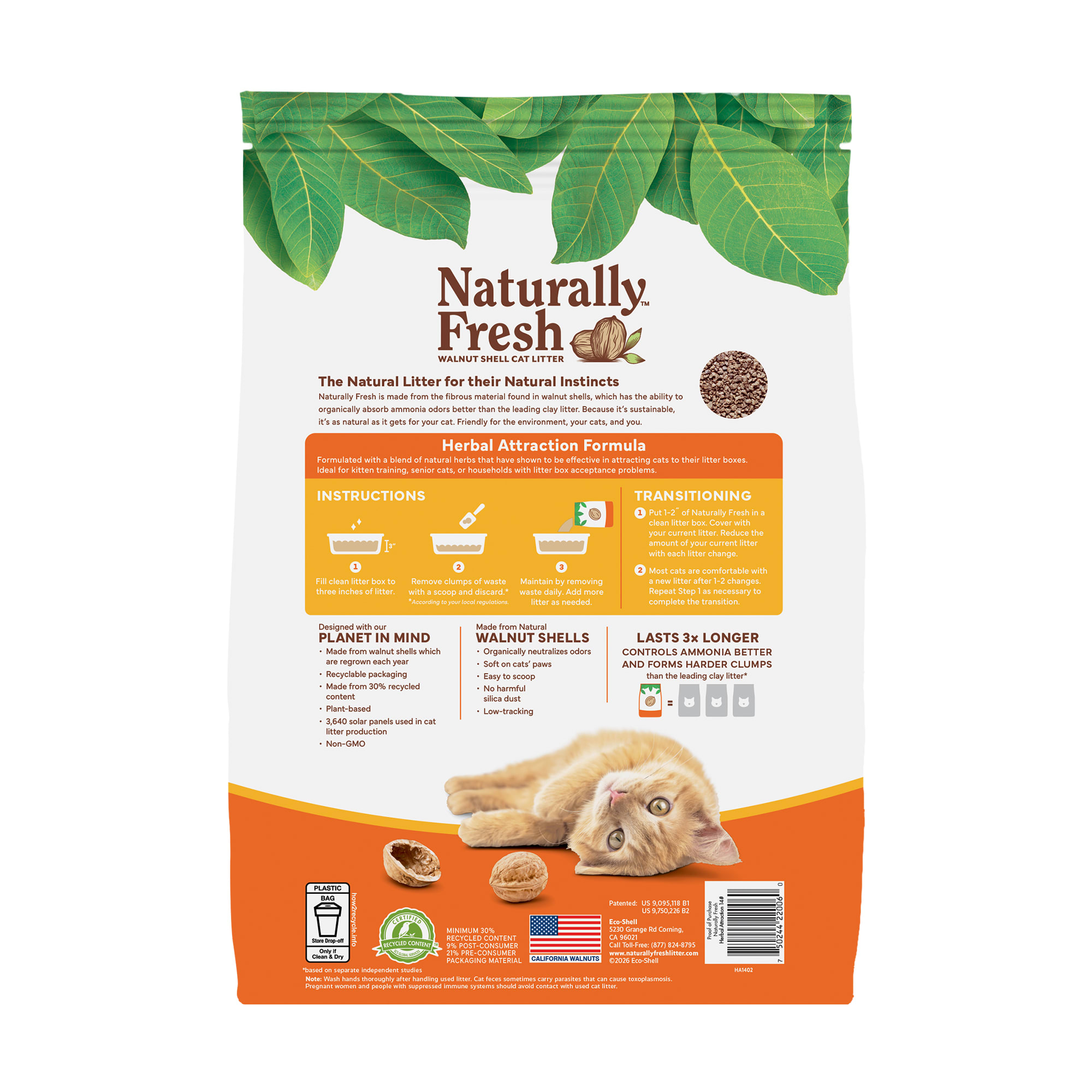 Naturally Fresh Herbal Attraction Quick-Clumping Walnut Cat Litter