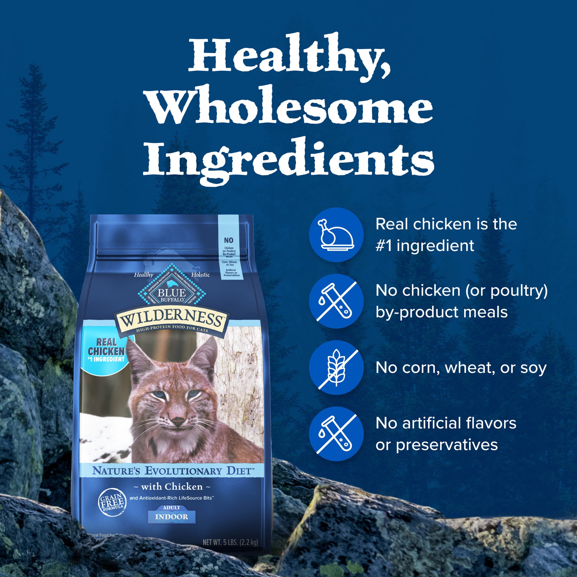 Blue Buffalo Wilderness Chicken High-Protein Grain-Free Indoor