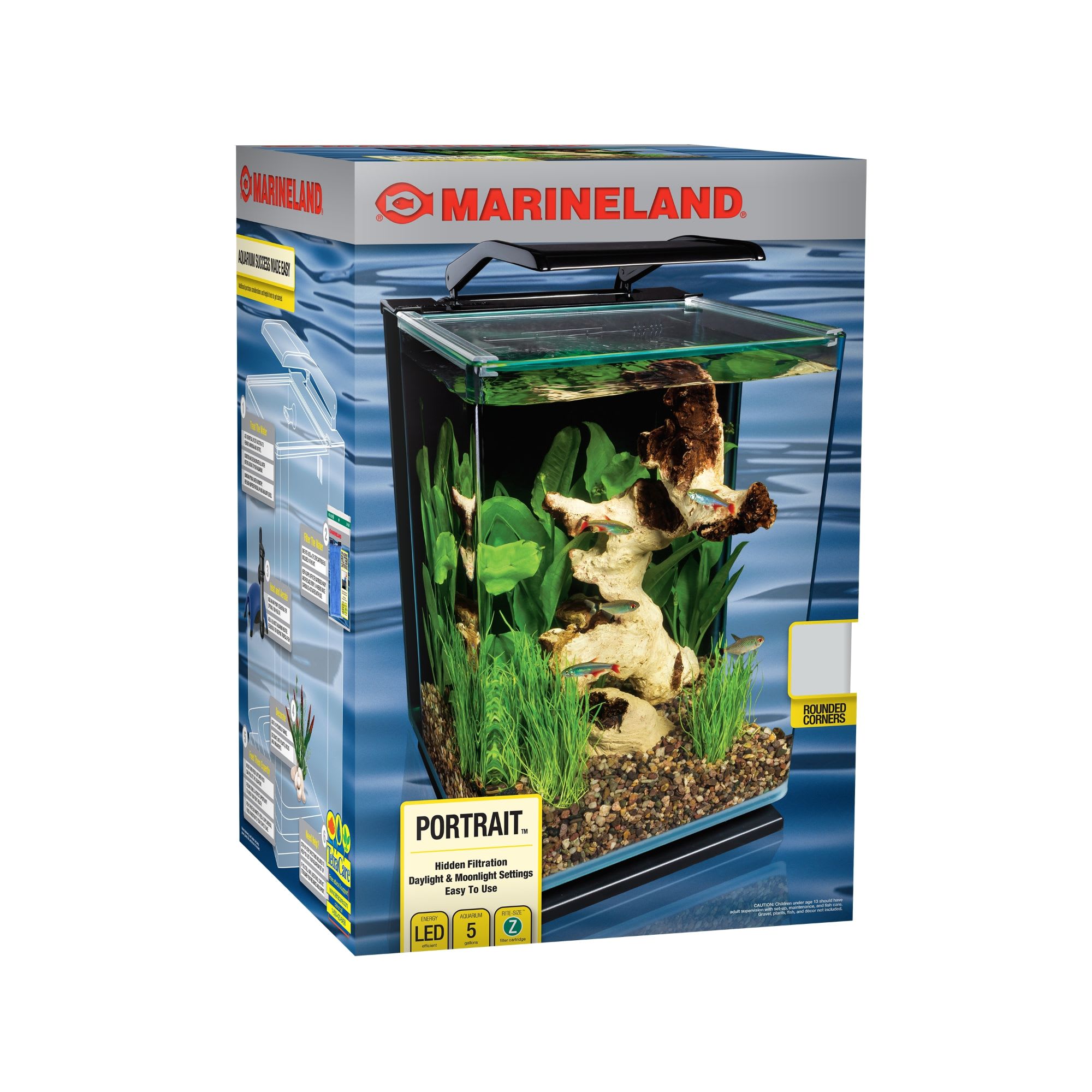 Marineland contour glass aquarium kit with rail on sale light