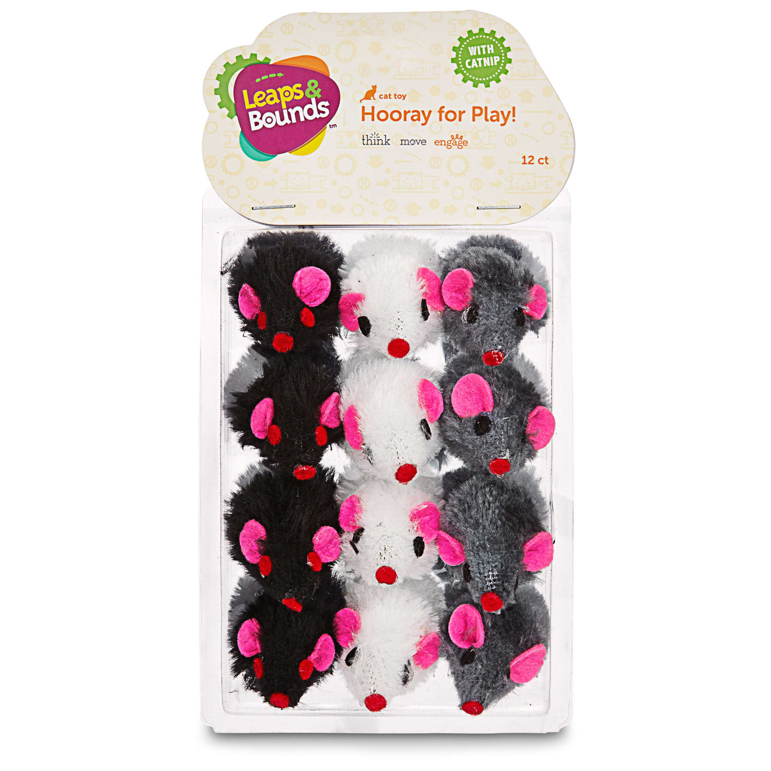 Leaps Bounds Fuzzy Mice Cat Toys with Catnip Pack of 12 Petco