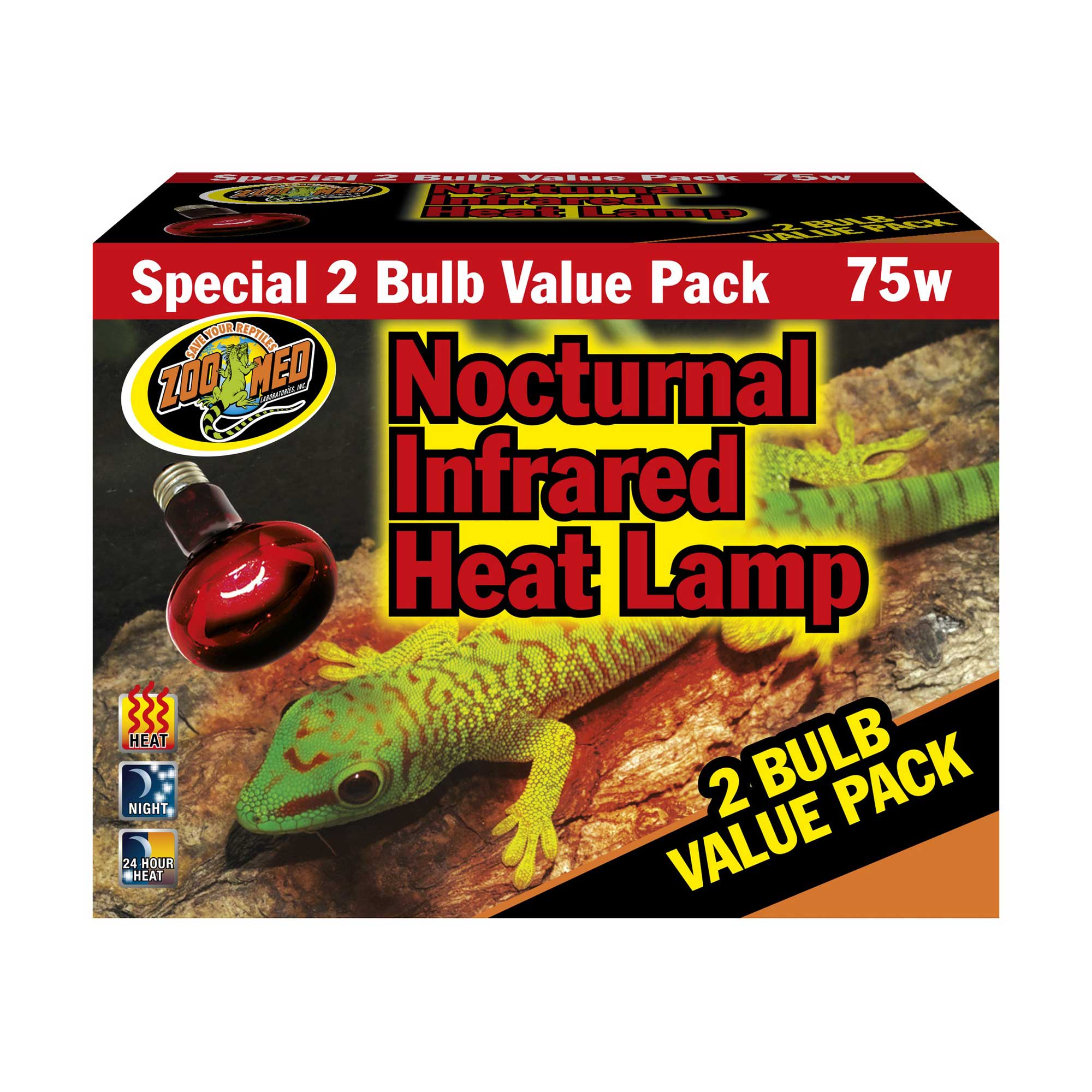 Zoo Med 75 Watt Nocturnal Infra-red Night Heat Lamp Bulb RS-75 