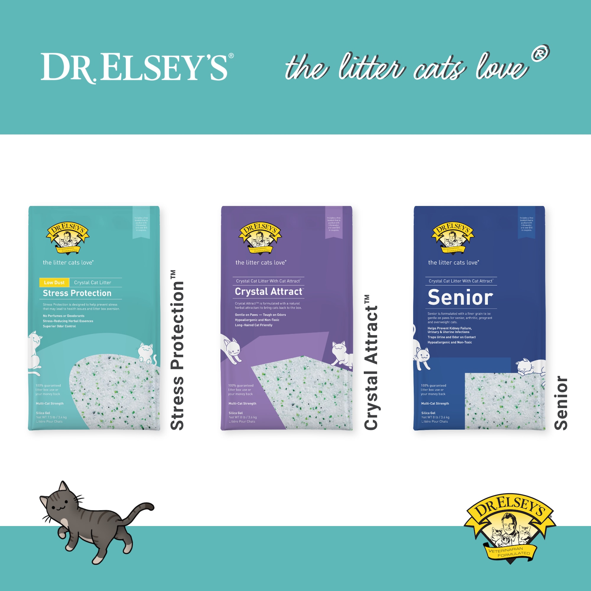 Dr. Elsey s Stress Protection Unscented Lowdust Crystal Gel Cat Litter 7.5 lbs