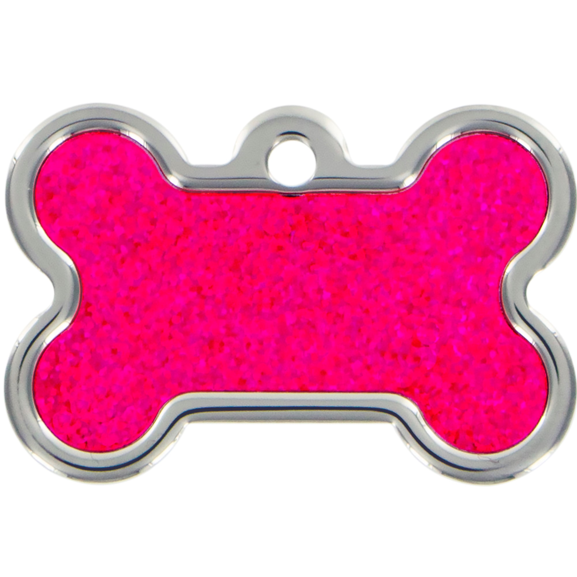 TagWorks Pink Two-Side Engraving Bone Shape Pet ID Tag Bling Set