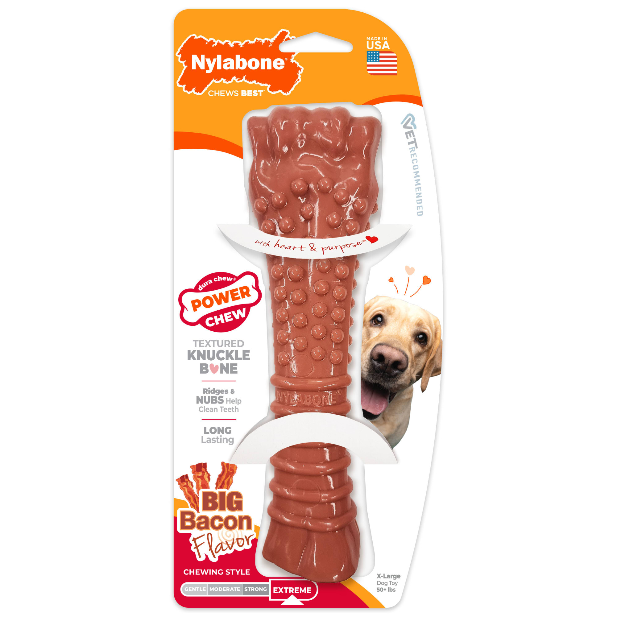 Nylabone dura chew 2024 double bone bacon flavor