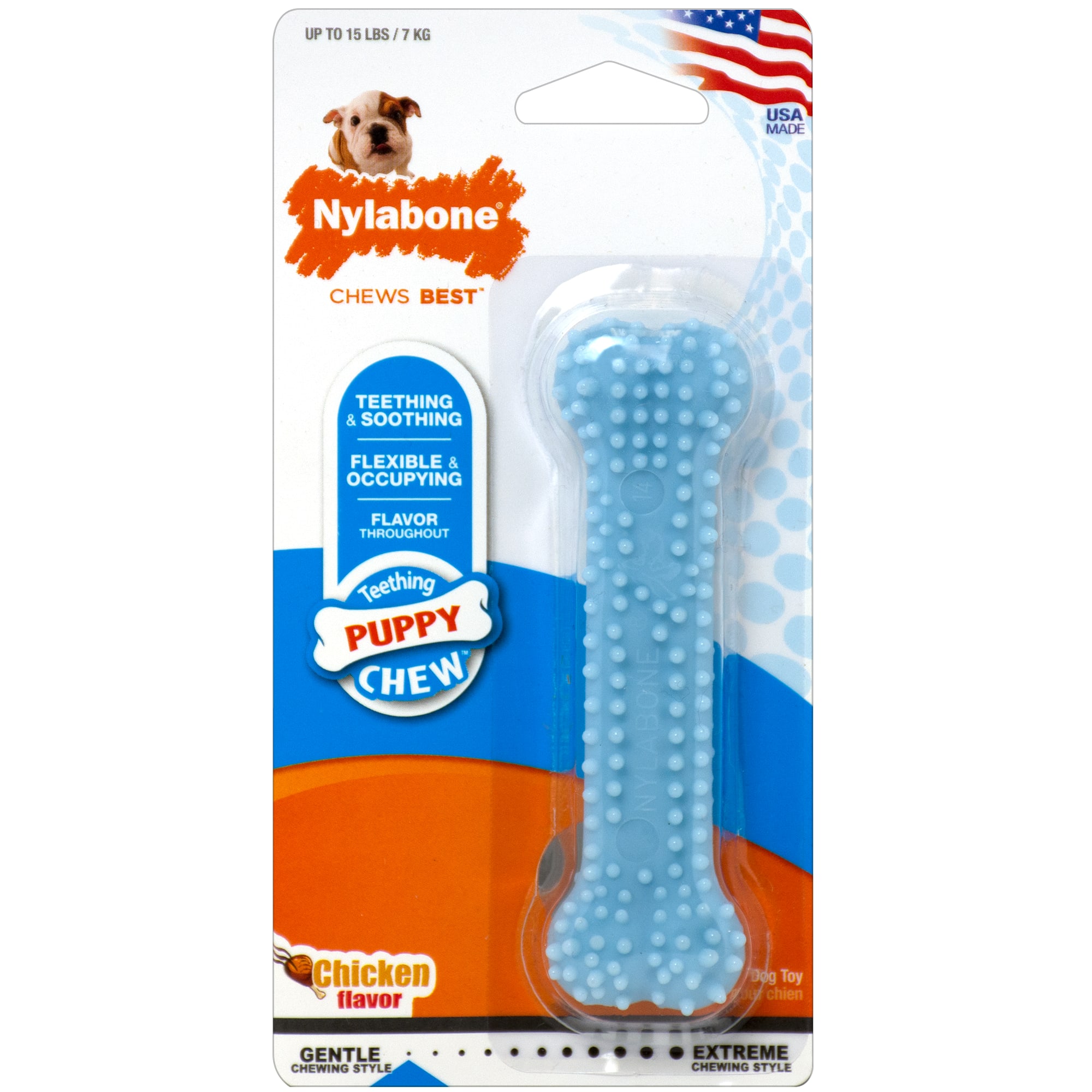 Nylabone Blue Bone Chicken Puppy Chew, XSmall Petco