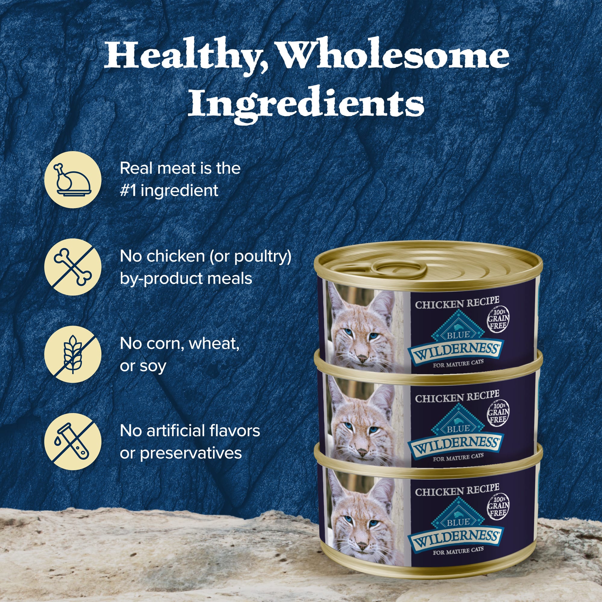 Blue Buffalo Blue Wilderness Mature Chicken Recipe Wet Cat Food