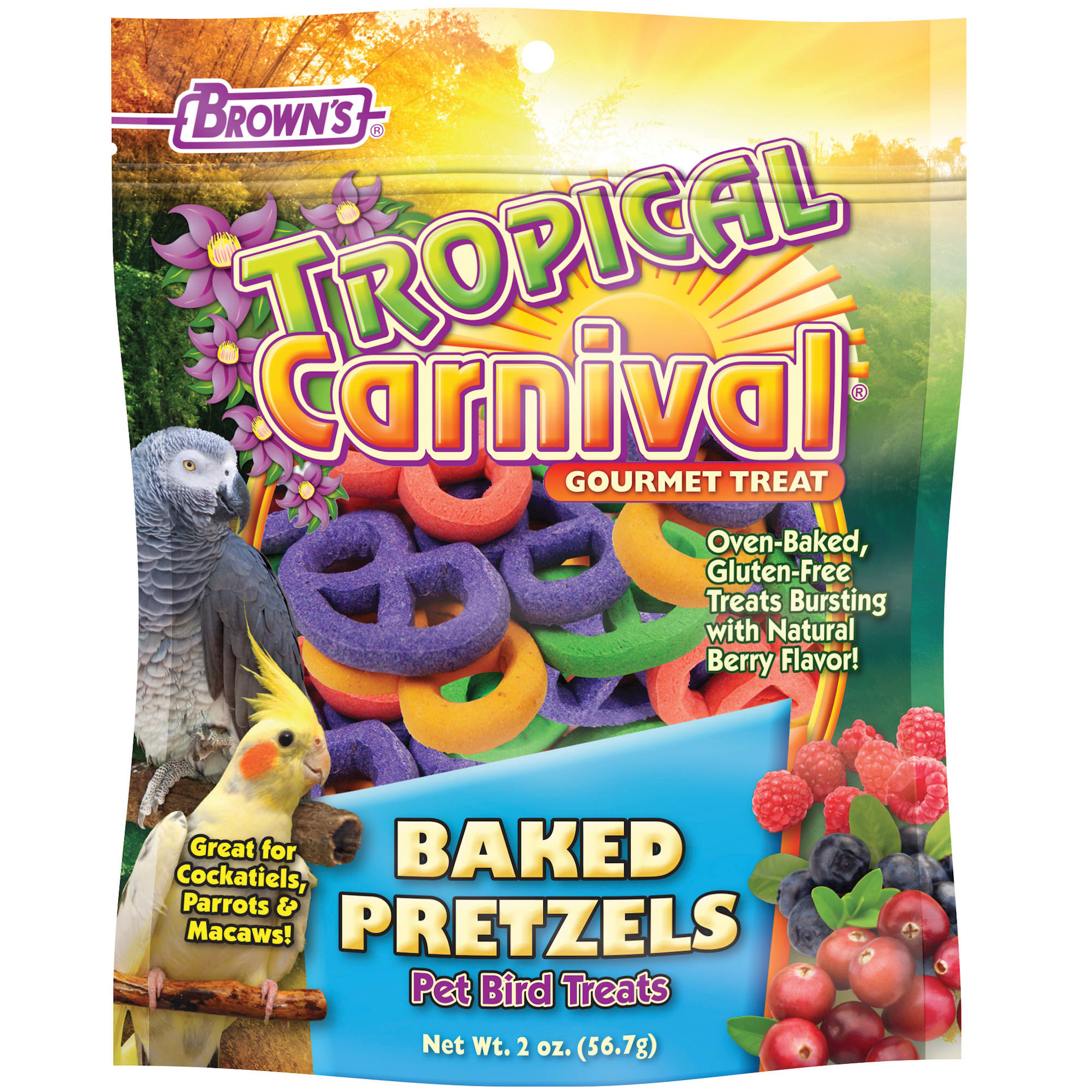 Brown's Tropical Carnival Baked Pretzels for Birds, 2 oz