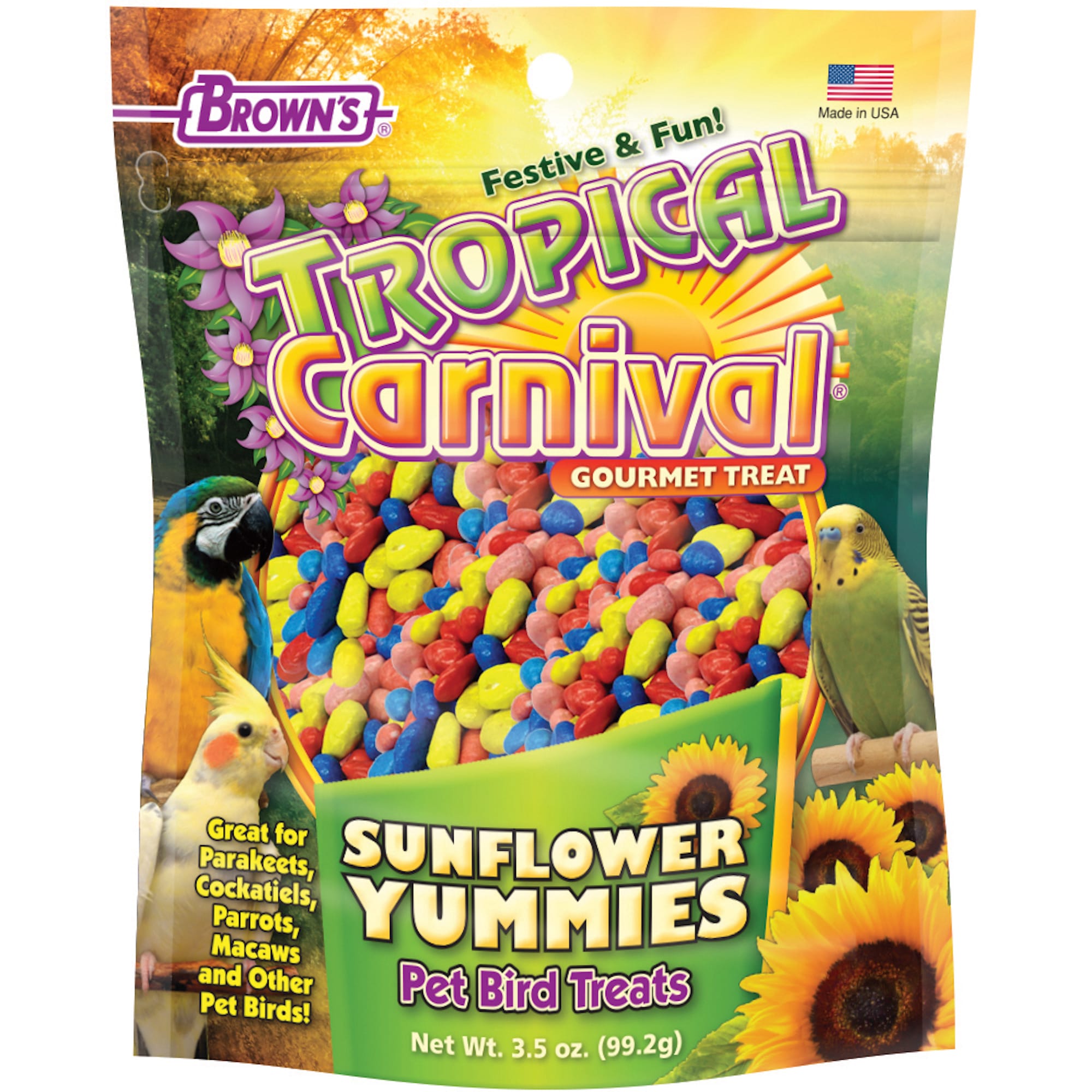 Brown s Tropical Carnival Sunflower Yummies Bird Treats 3.5 oz