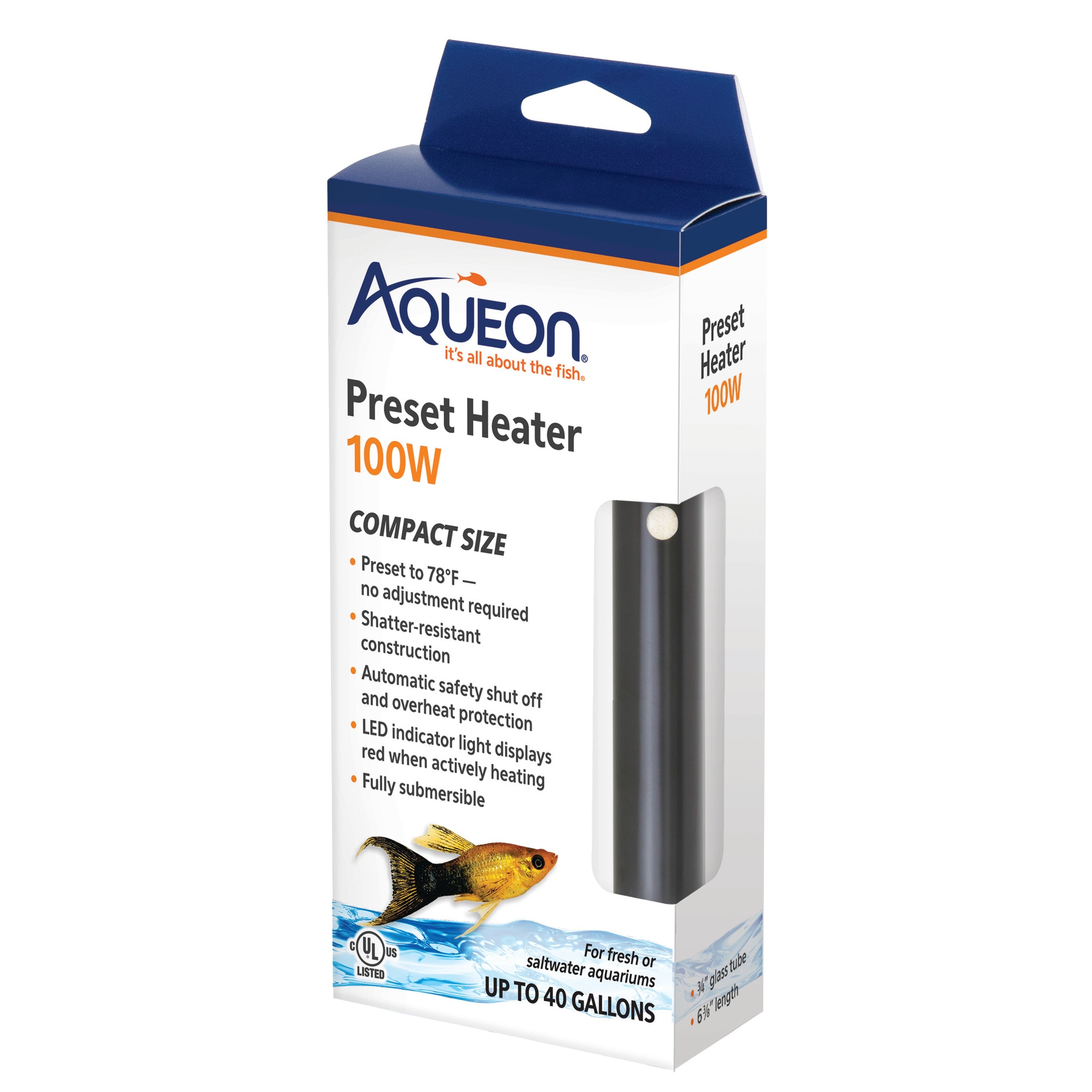 Aqueon Preset Aquarium Heater, 100W | Petco