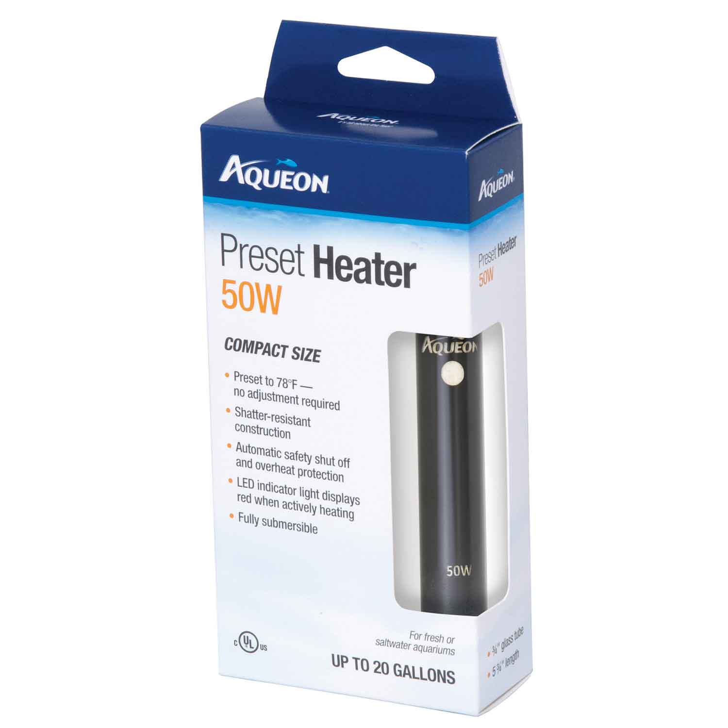 Aqueon Preset Aquarium Heater, 50W | Petco