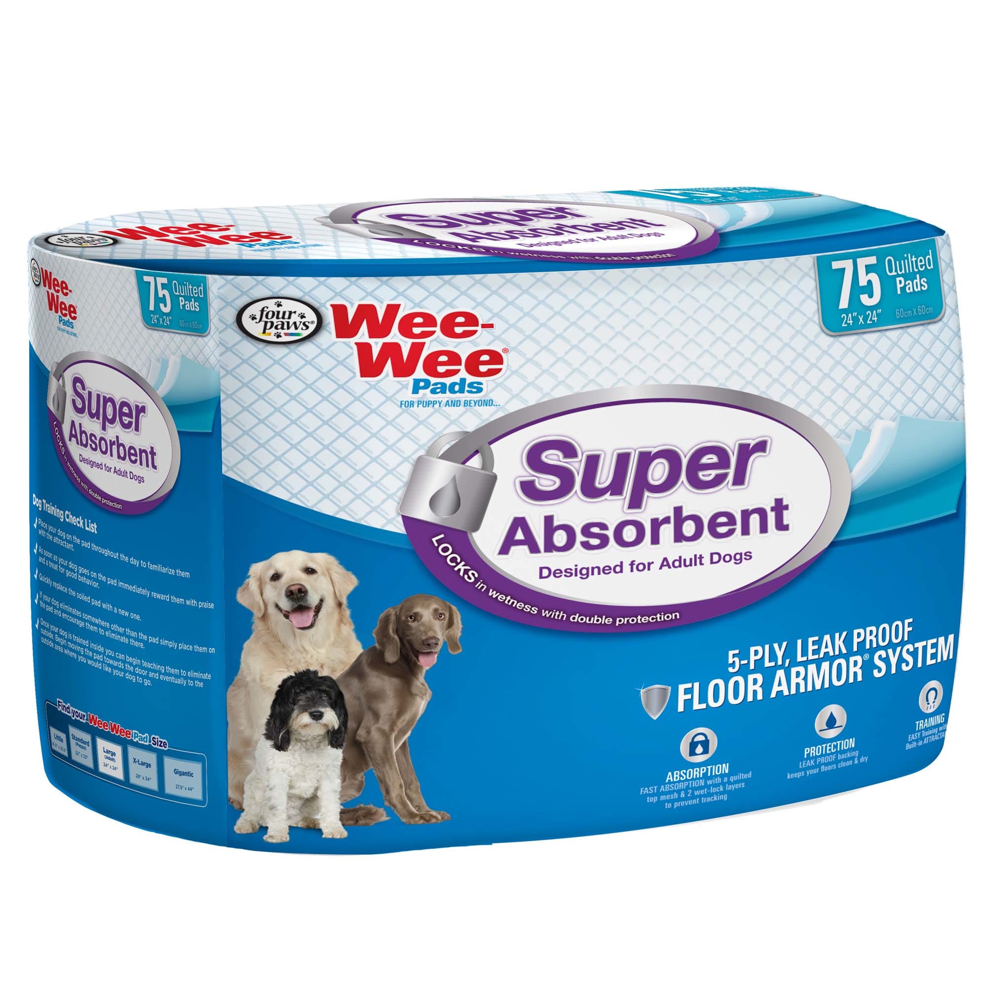 Wee Wee Superior Performance Dog Pads 200ct Leak Proof Absorbent