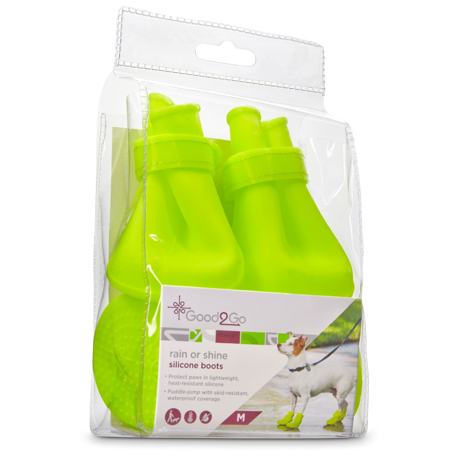 Good2Go Rain or Shine Yellow Silicone Dog Boots, Large Petco