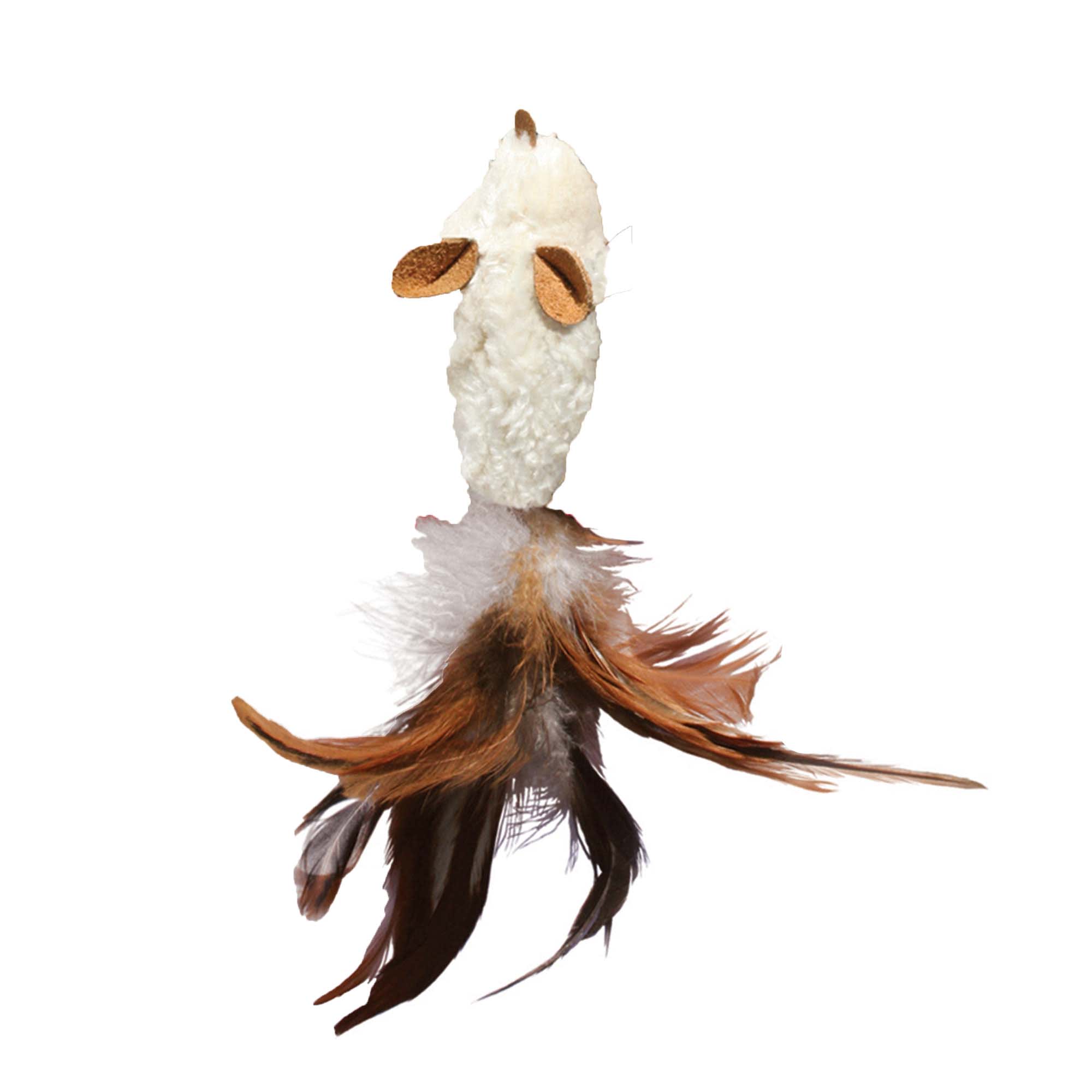 UPC 035585030937 product image for Kong Catnip Mouse with Feather Cat Toy, Small, Off-White / Brown | upcitemdb.com