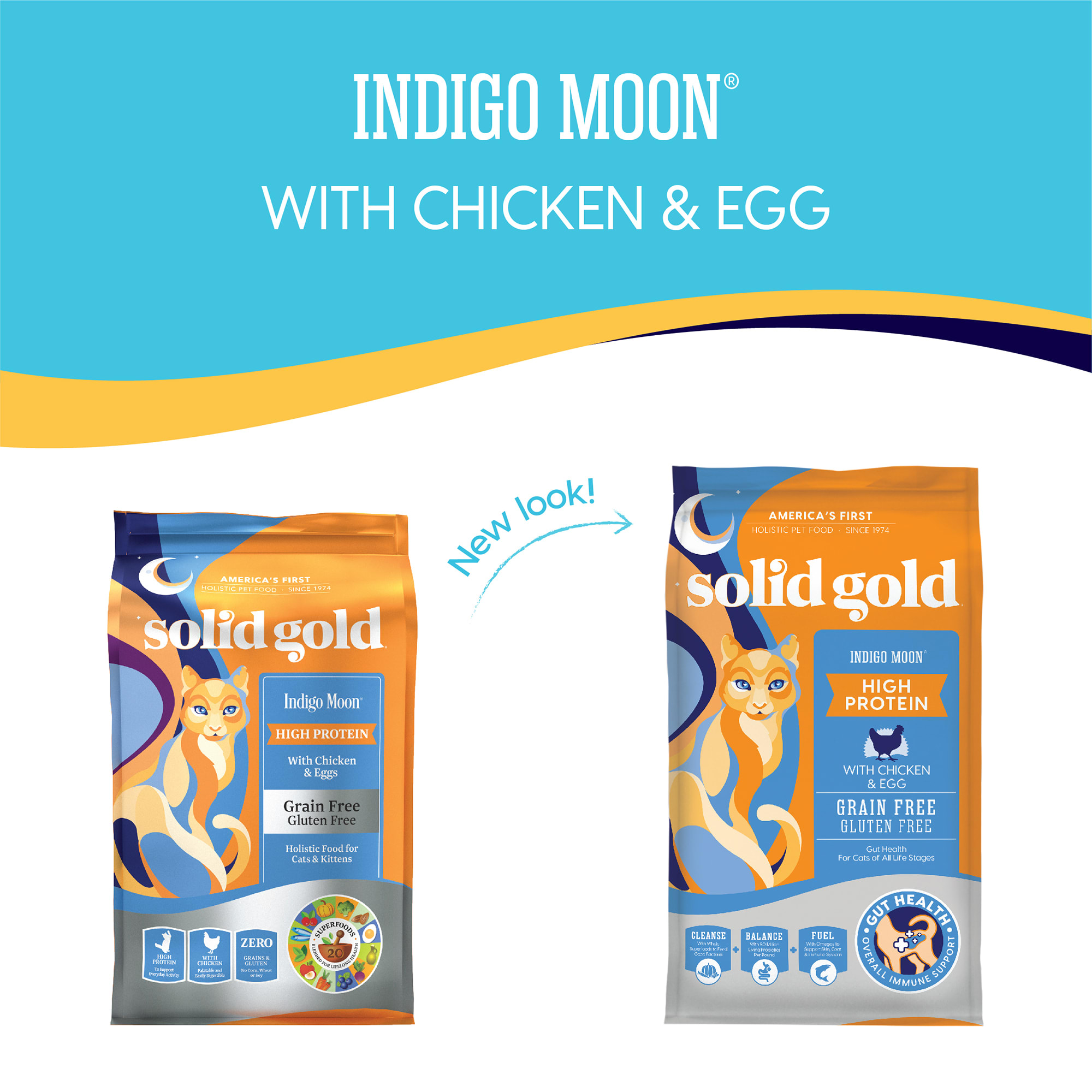 Solid Gold Indigo Moon High Protein with Chicken Eggs Holistic Grain Free Dry Cat Food with Superfoods 12 lbs. Petco