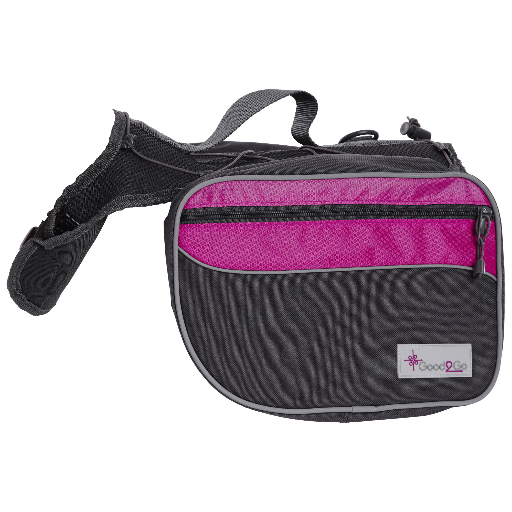gray pink backpack