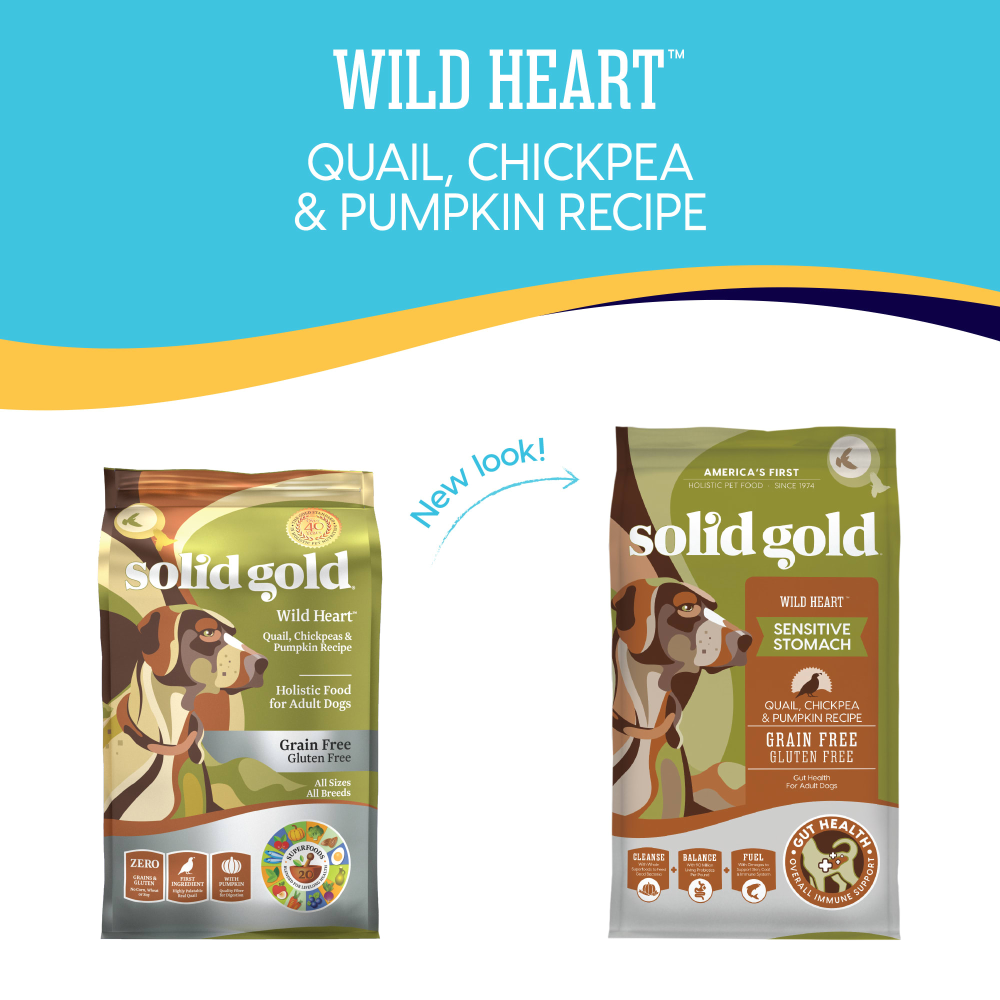 Solid Gold Grain Free Gluten Free Wild Heart with Natural Quail