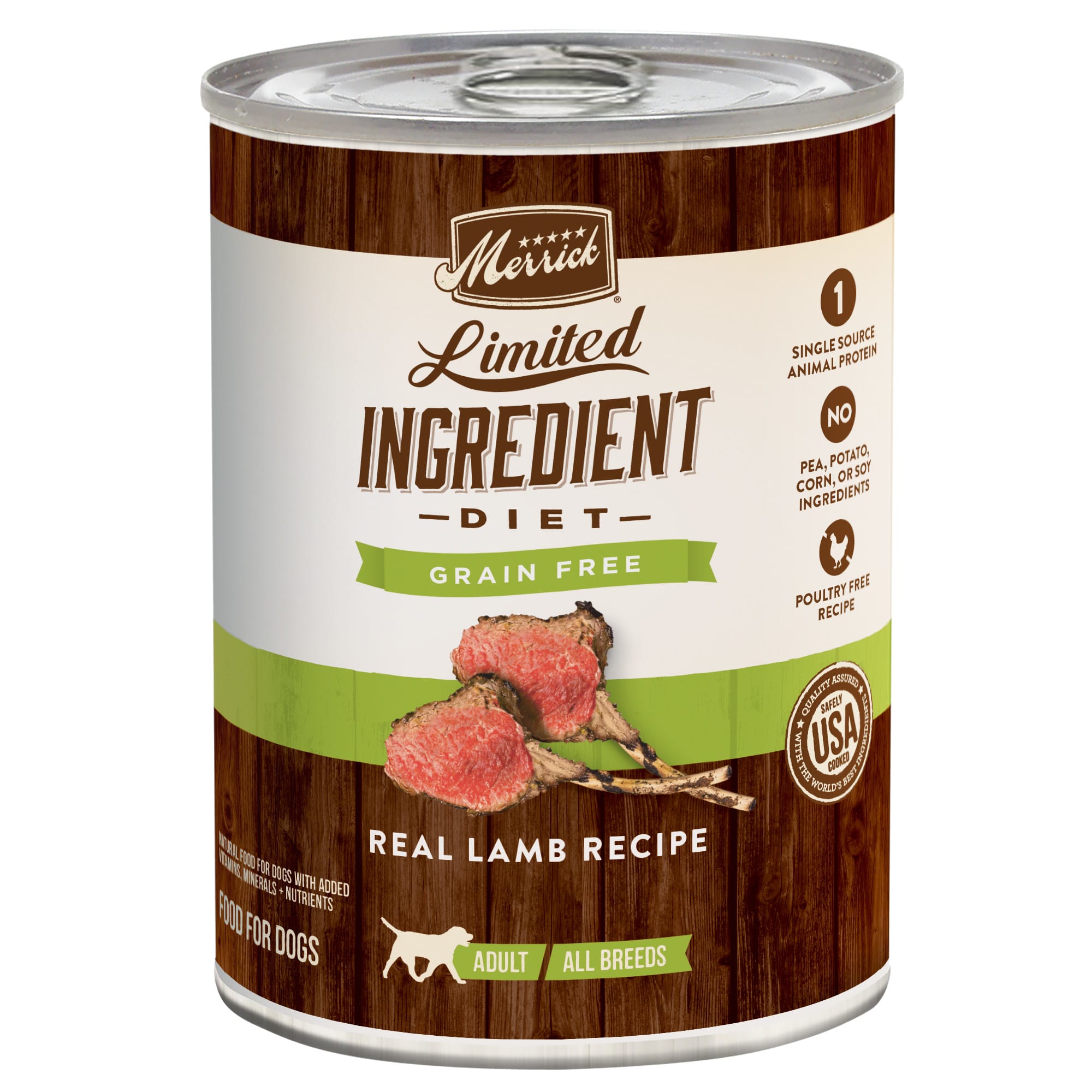 Merrick Limited Ingredient Diet Grain Free Real Lamb Recipe Wet Dog Food 12.7 oz. Case of 12 Petco