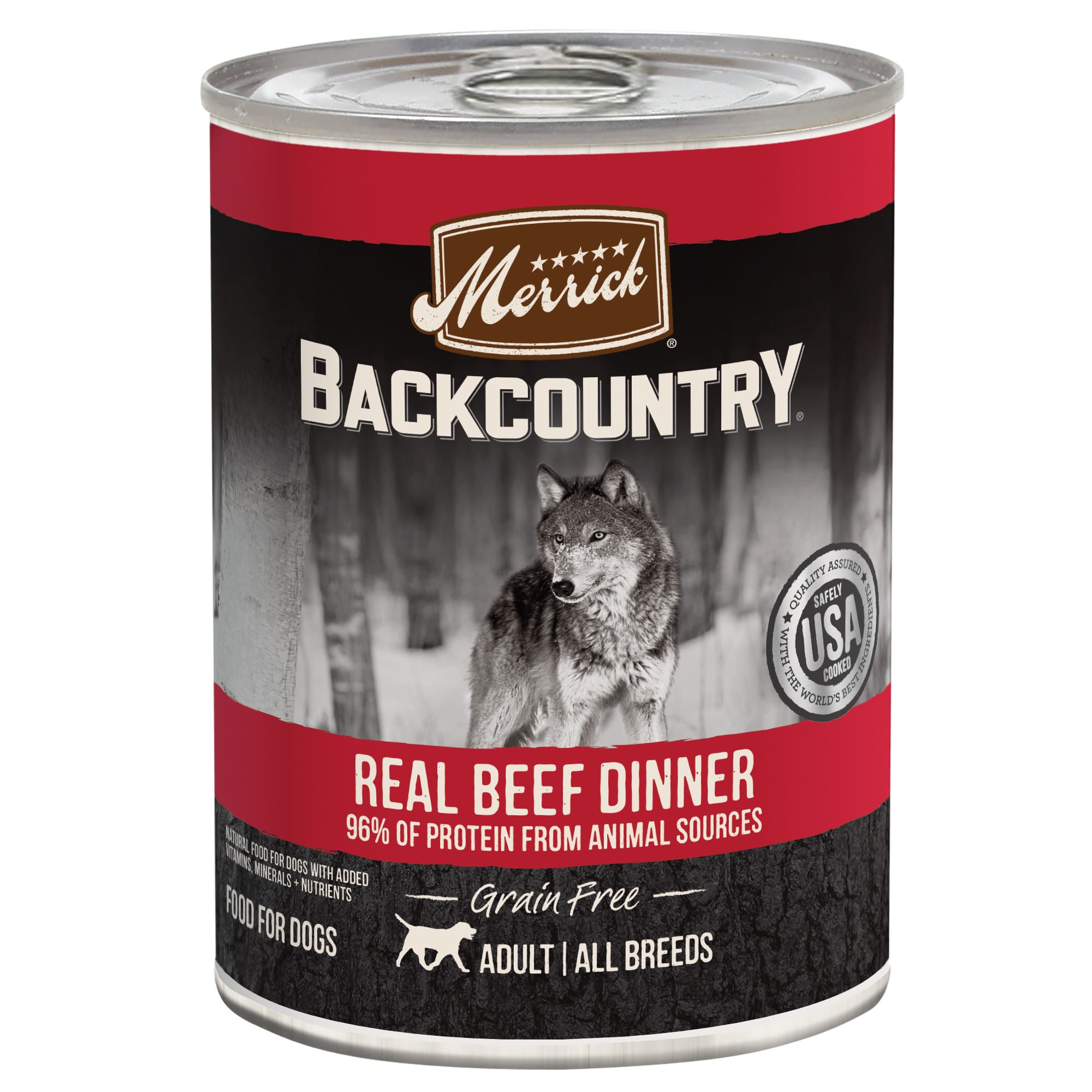 Merrick Backcountry Grain Free Real Beef Dinner Wet Dog Food 12.7 oz. Case of 12