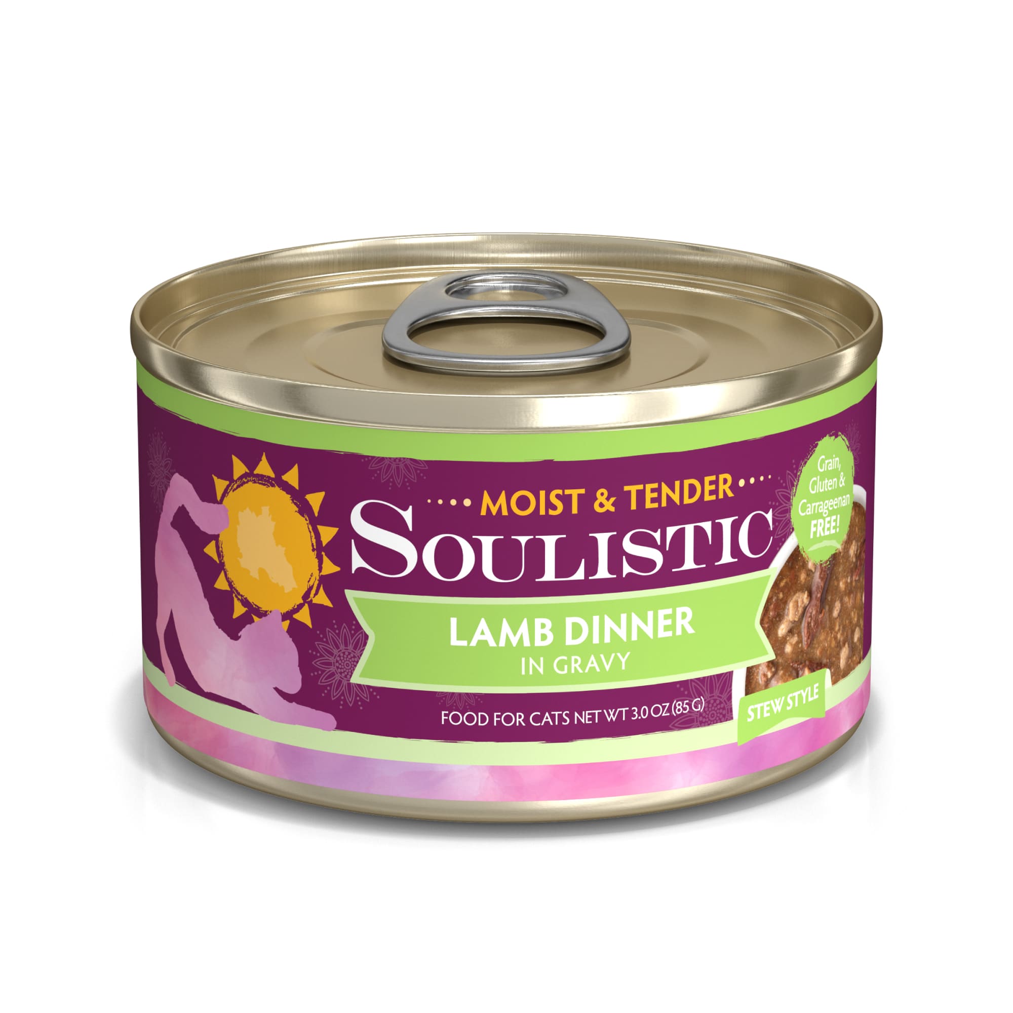 Soulistic Moist Tender Lamb Dinner in Gravy Wet Cat Food 3 oz